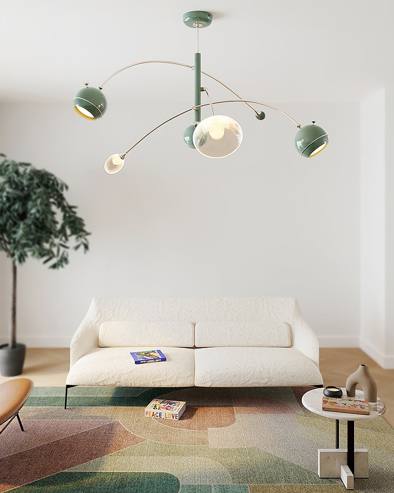 Lustra Chandelier Green Sci-Fi Elegant - Letslighting