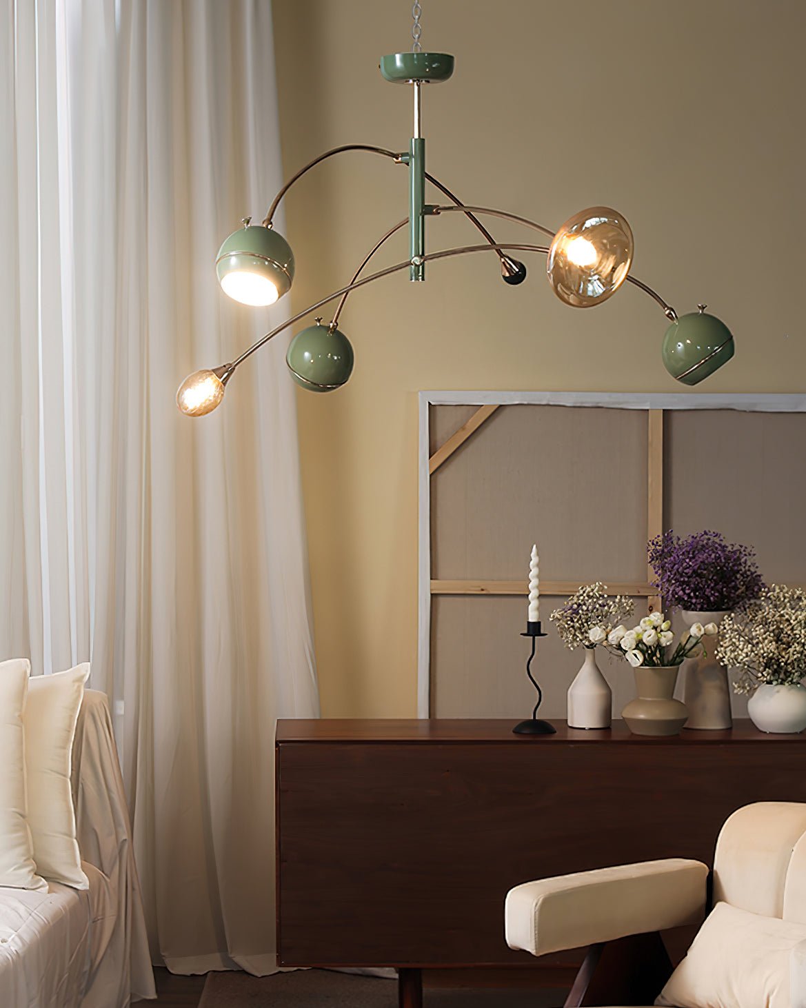 Lustra Chandelier Green Sci-Fi Elegant - Letslighting