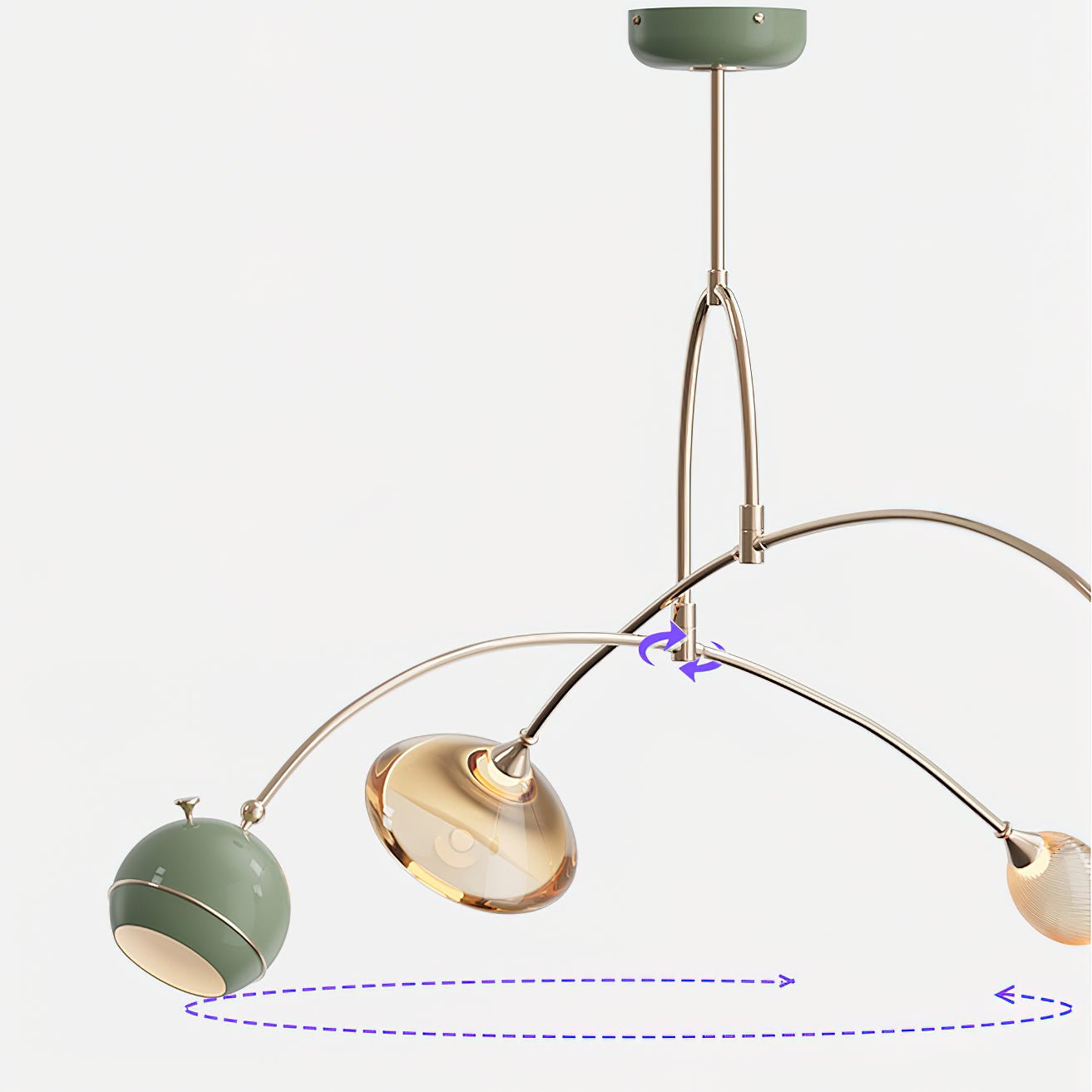 Lustra Chandelier Green Sci-Fi Elegant - Letslighting