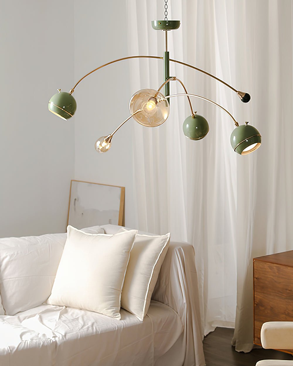 Lustra Chandelier Green Sci-Fi Elegant - Letslighting