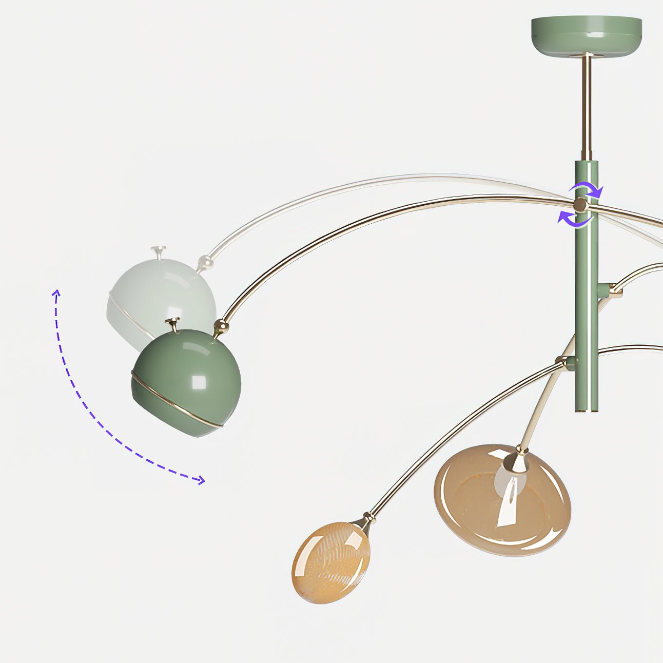 Lustra Chandelier Green Sci-Fi Elegant - Letslighting