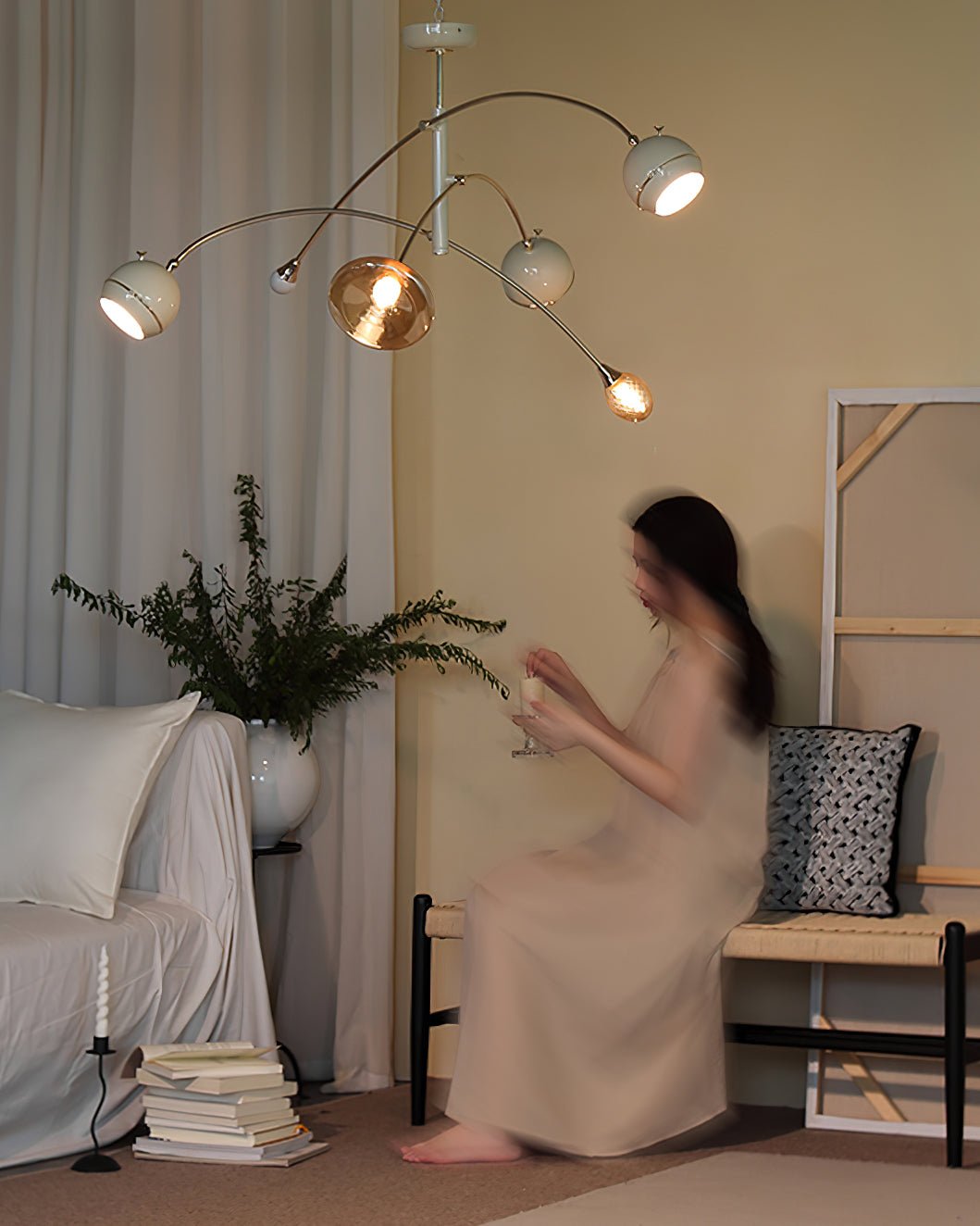 Lustra Chandelier Green Sci-Fi Elegant - Letslighting