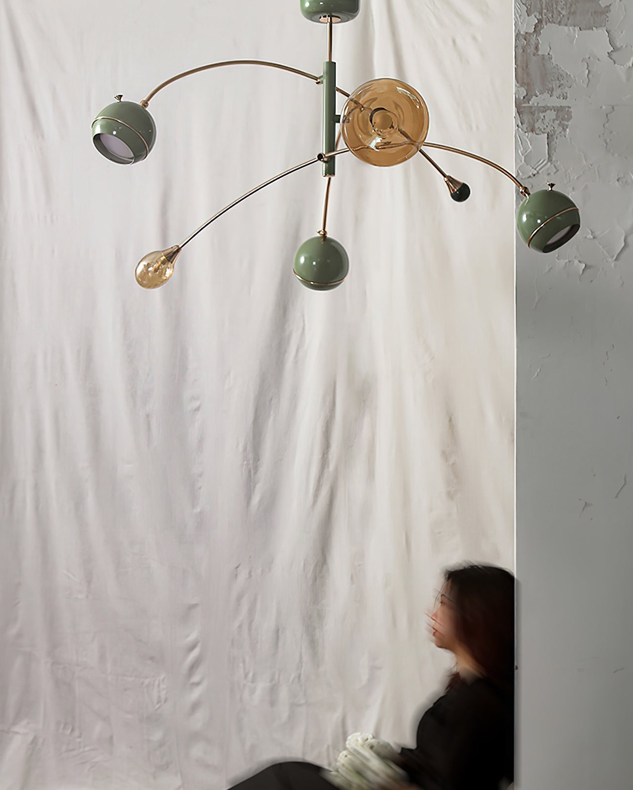 Lustra Chandelier Green Sci-Fi Elegant - Letslighting