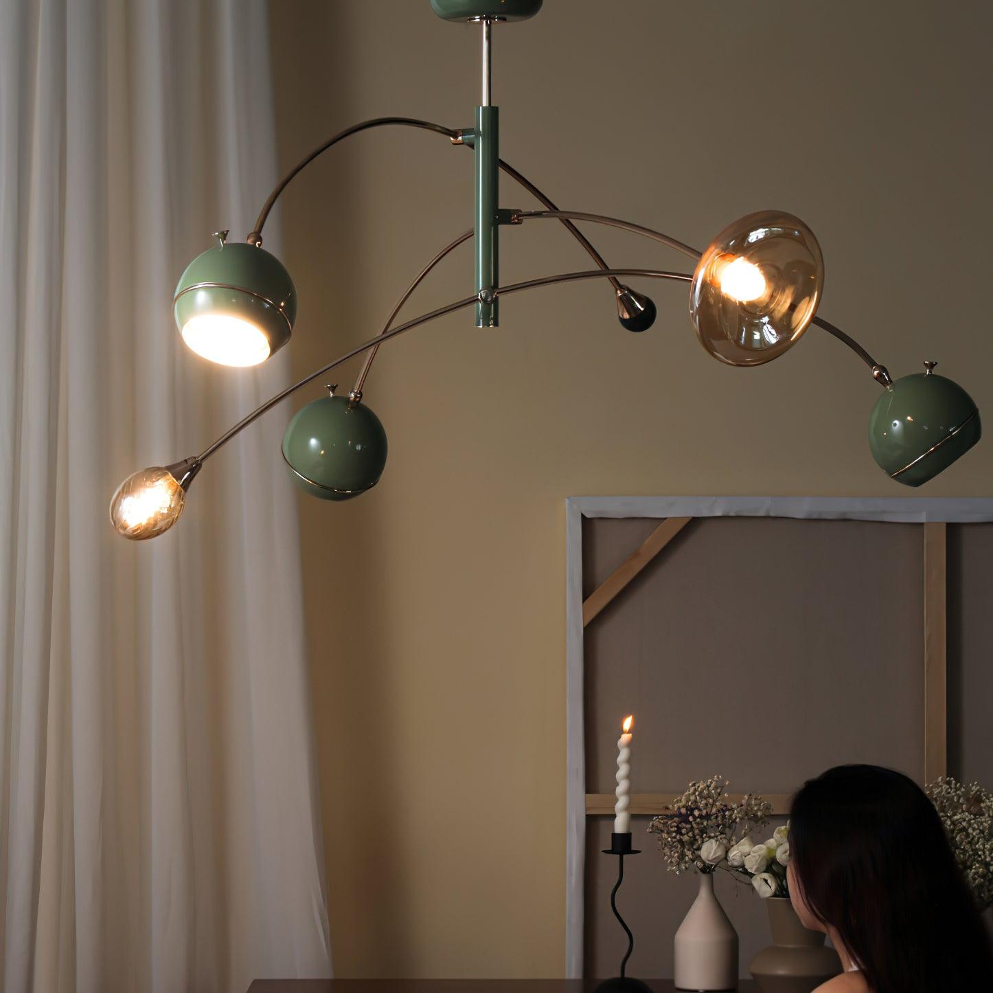 Lustra Chandelier Green Sci-Fi Elegant - Letslighting