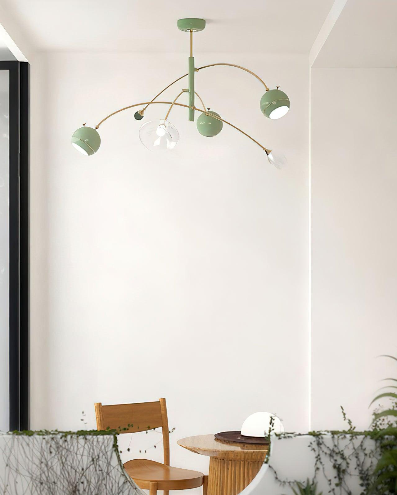 Lustra Chandelier Green Sci-Fi Elegant - Letslighting