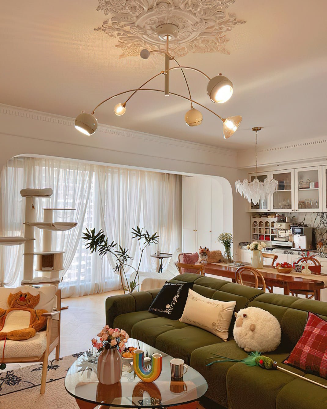 Lustra Chandelier Green Sci-Fi Elegant - Letslighting