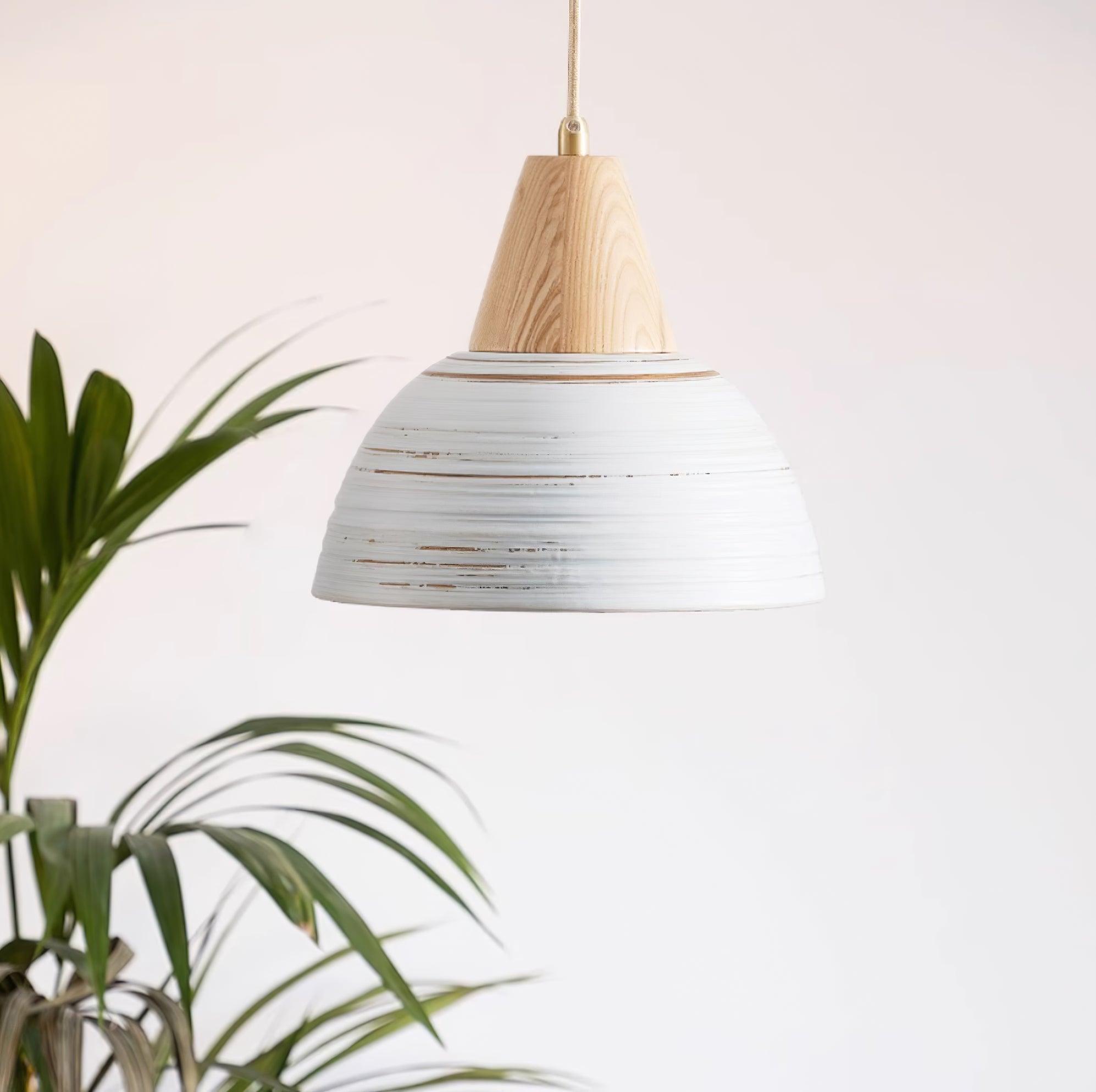 Pendant Lamp Textured Ceramic Shade Tapered Nordic Minimalist - Letslighting