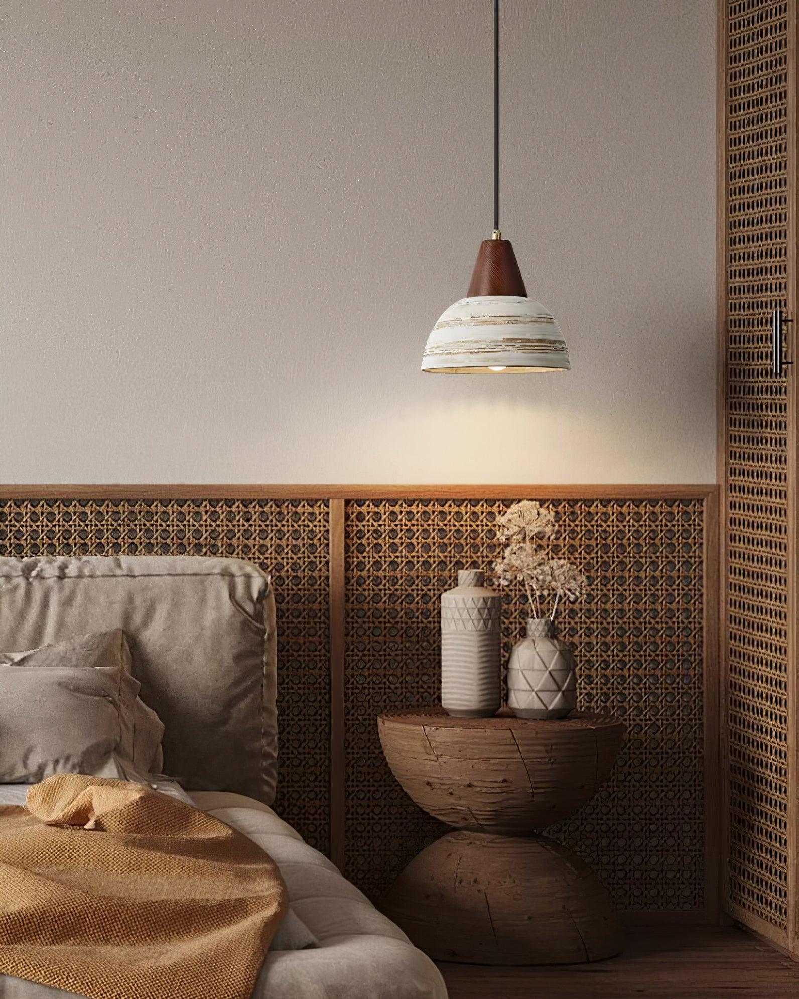Pendant Lamp Textured Ceramic Shade Tapered Nordic Minimalist - Letslighting