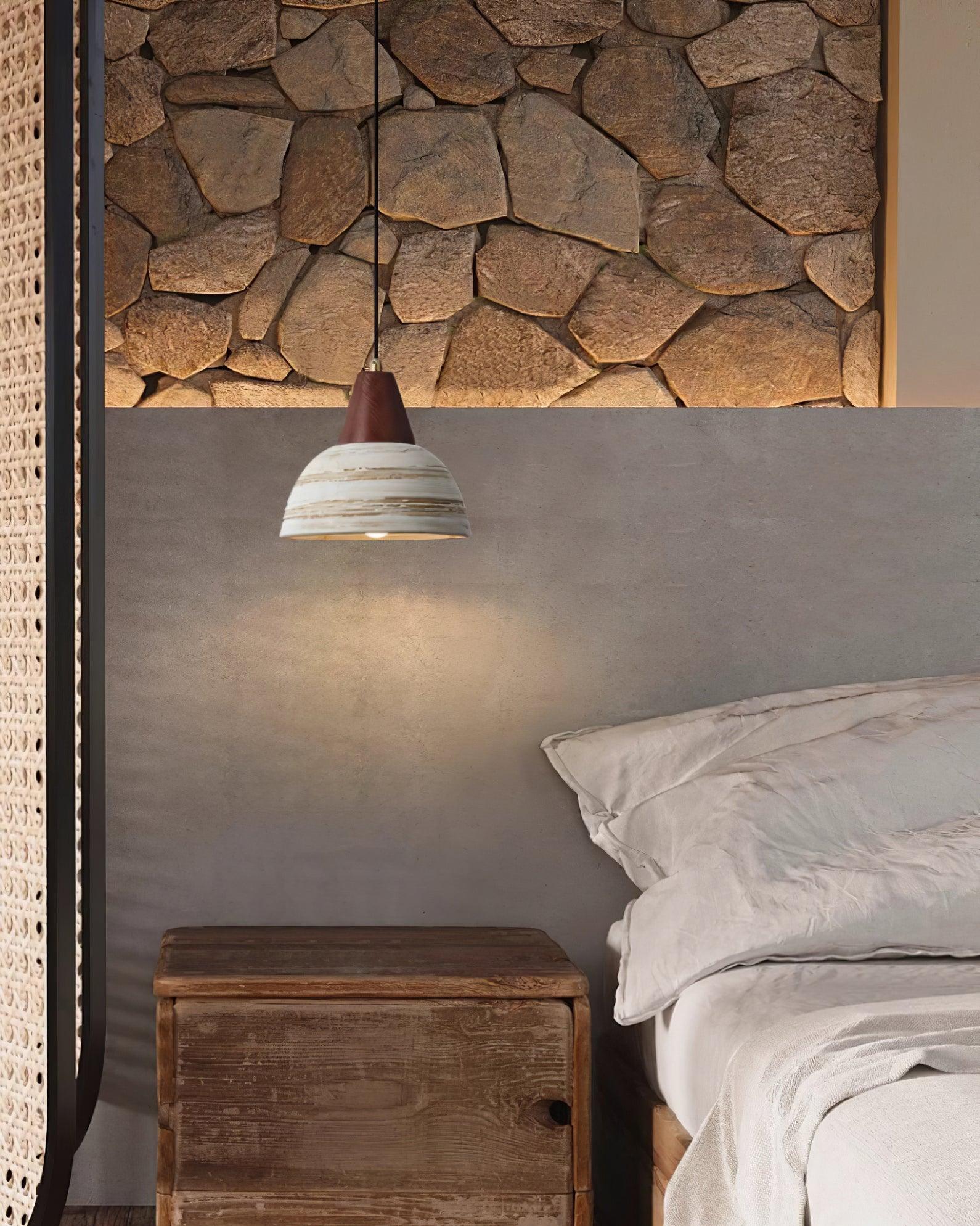 Pendant Lamp Textured Ceramic Shade Tapered Nordic Minimalist - Letslighting