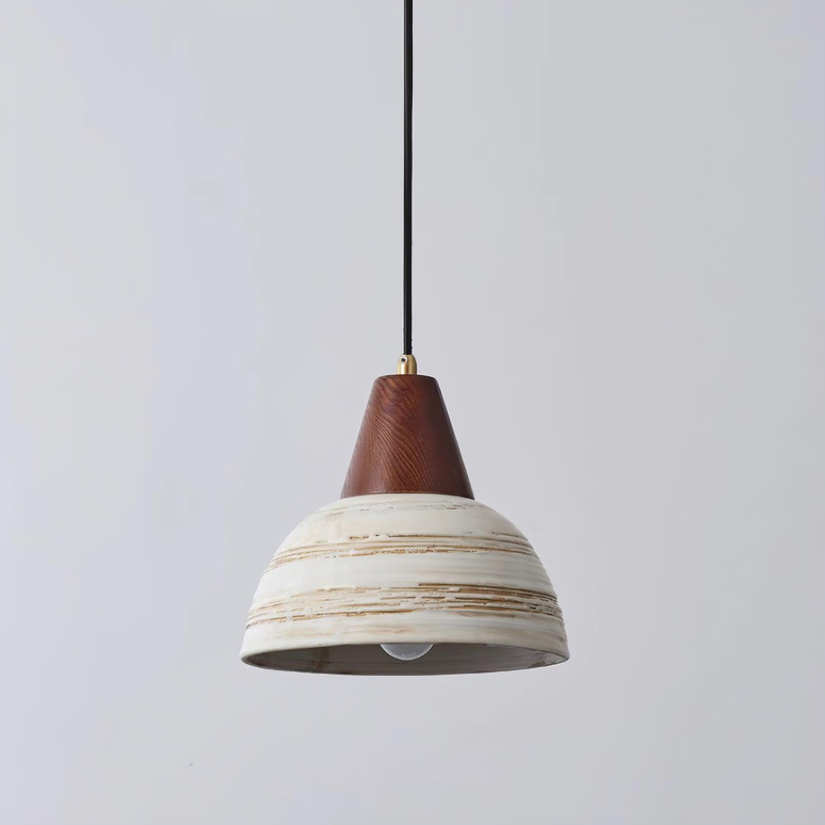 Pendant Lamp Textured Ceramic Shade Tapered Nordic Minimalist - Letslighting
