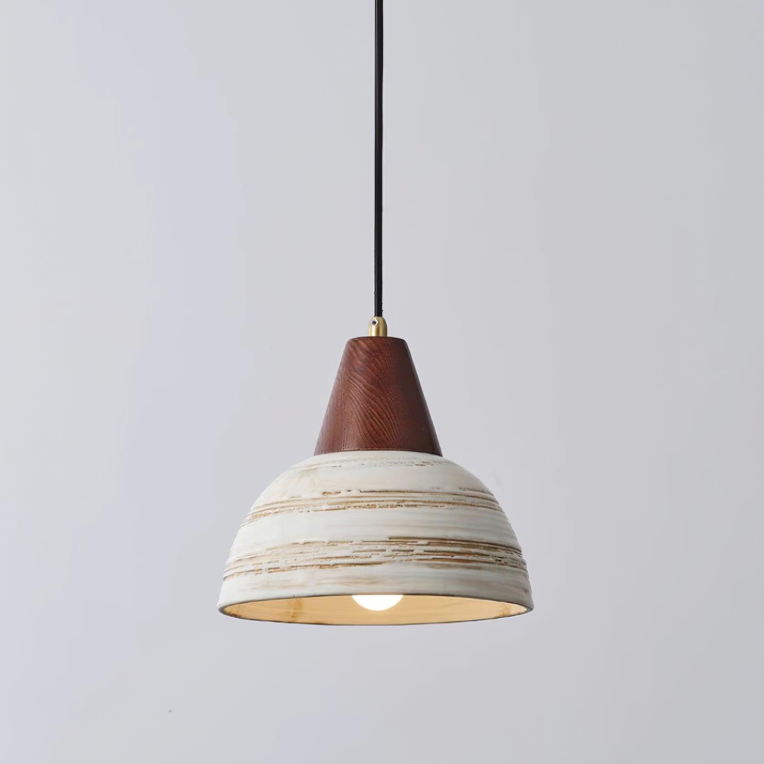 Pendant Lamp Textured Ceramic Shade Tapered Nordic Minimalist - Letslighting