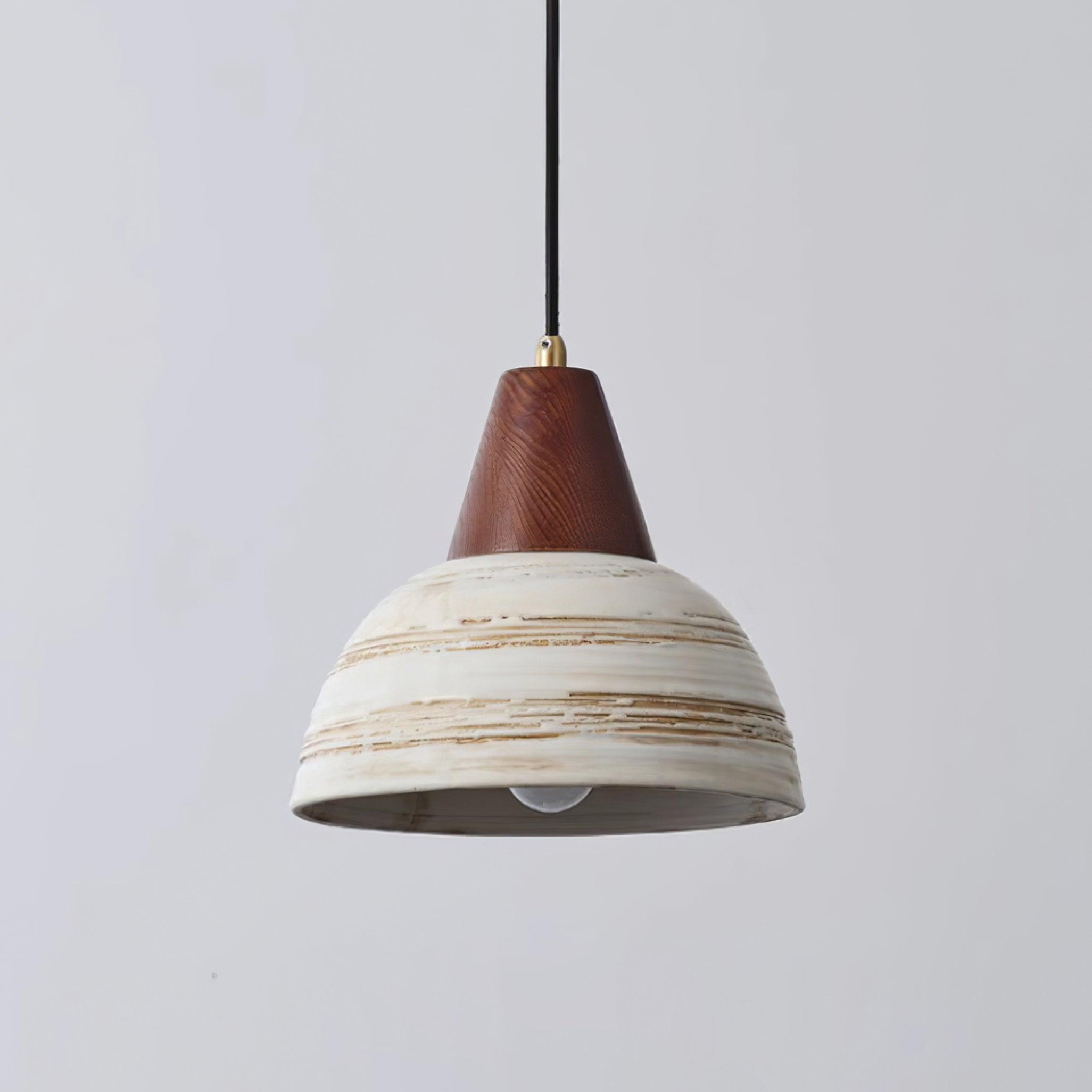 Pendant Lamp Textured Ceramic Shade Tapered Nordic Minimalist - Letslighting