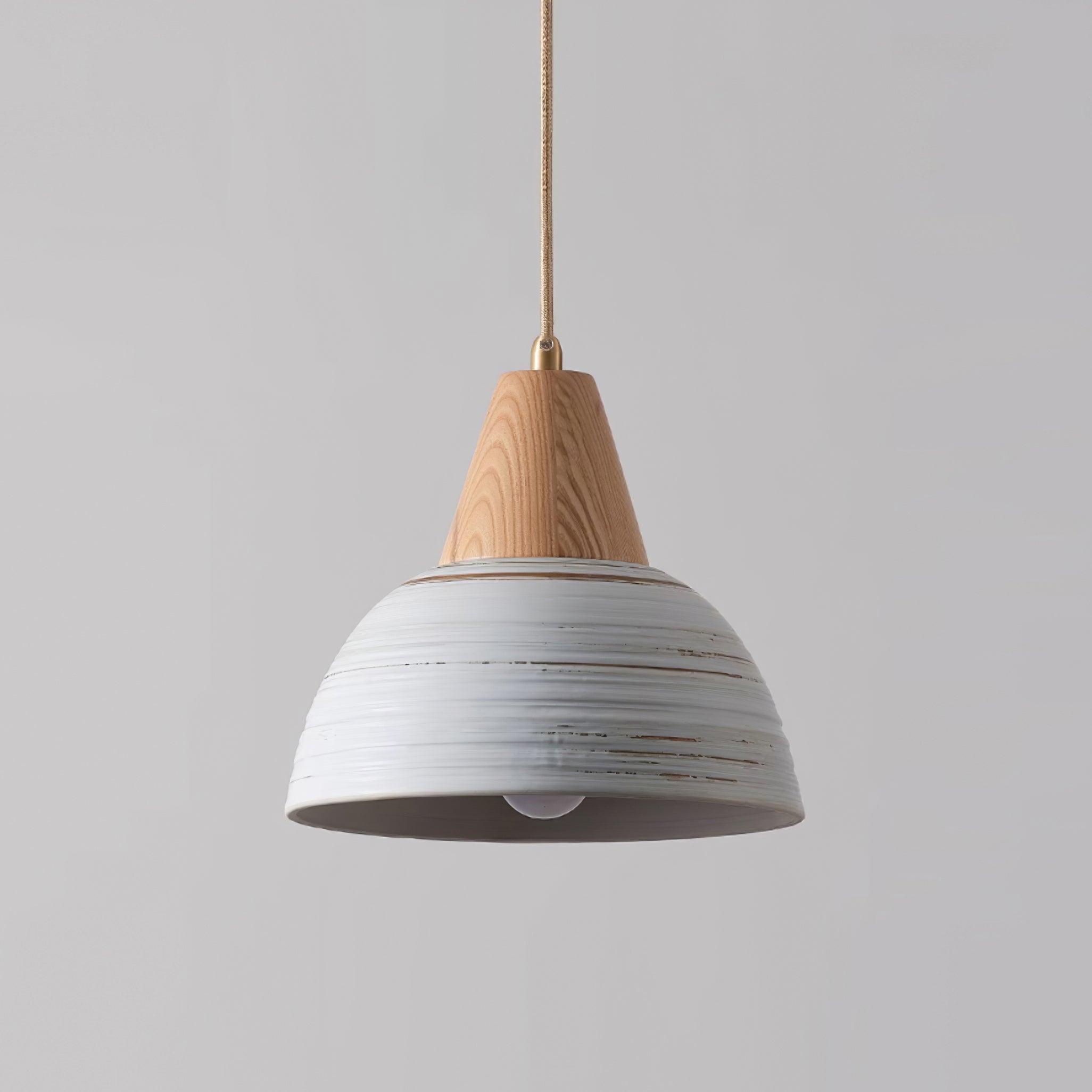 Pendant Lamp Textured Ceramic Shade Tapered Nordic Minimalist - Letslighting