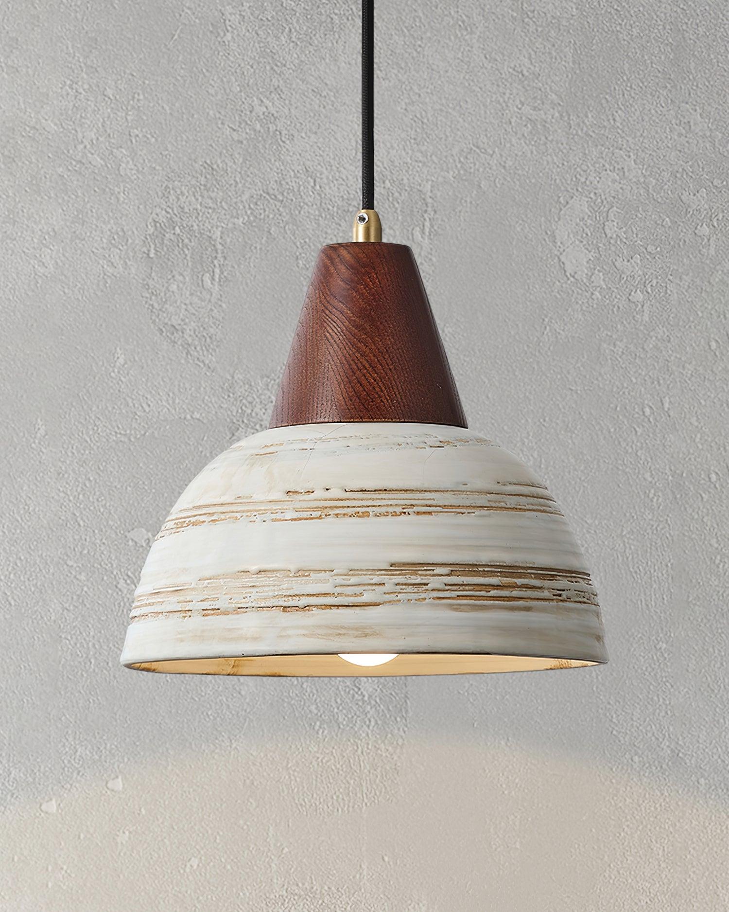 Pendant Lamp Textured Ceramic Shade Tapered Nordic Minimalist - Letslighting