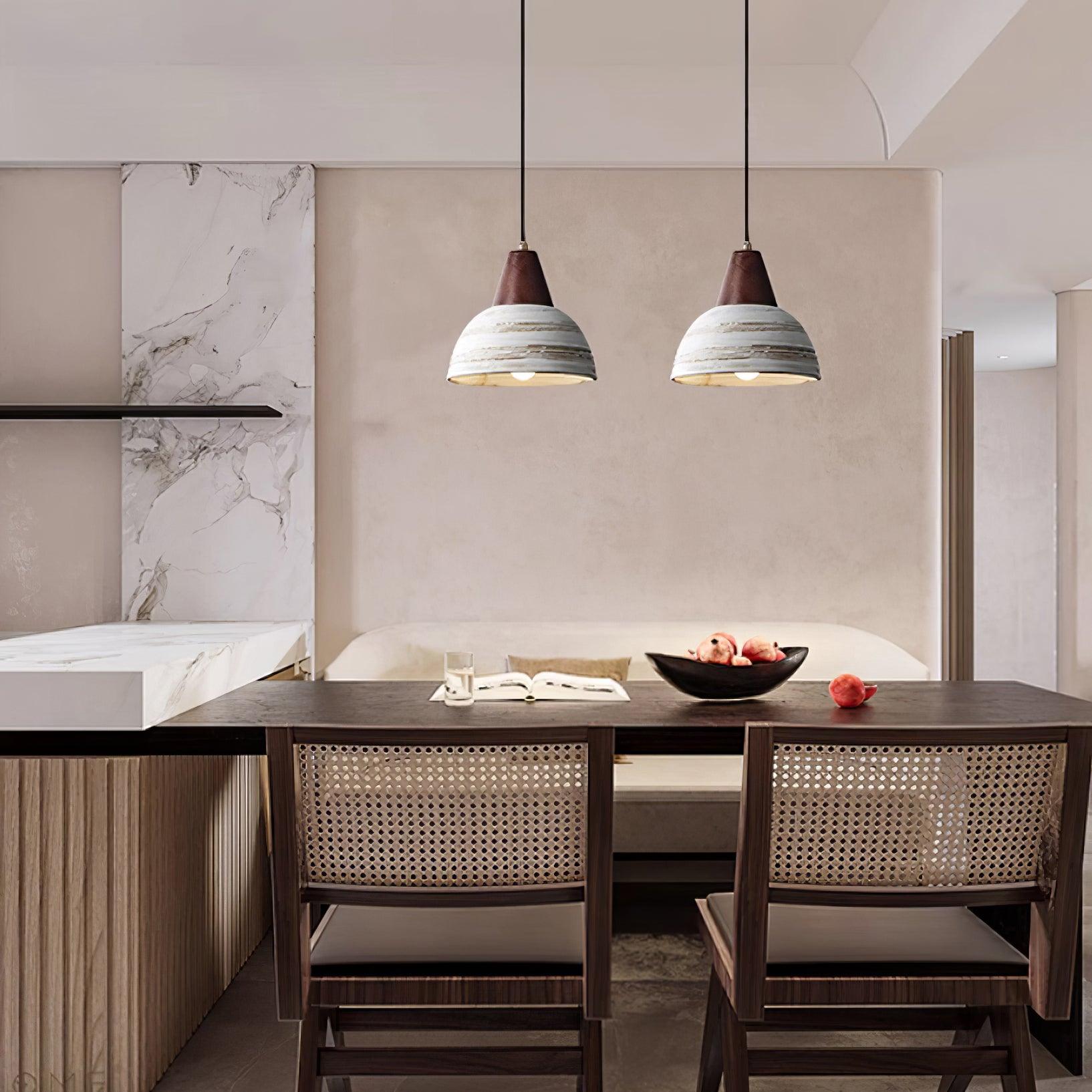 Pendant Lamp Textured Ceramic Shade Tapered Nordic Minimalist - Letslighting