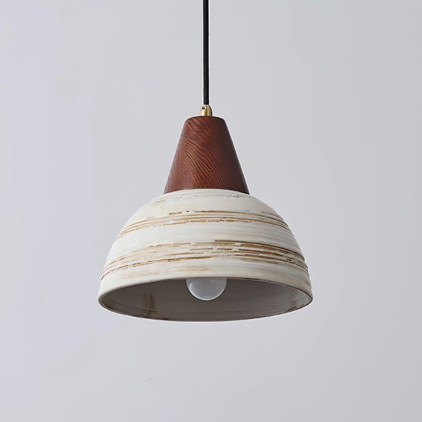 Pendant Lamp Textured Ceramic Shade Tapered Nordic Minimalist - Letslighting