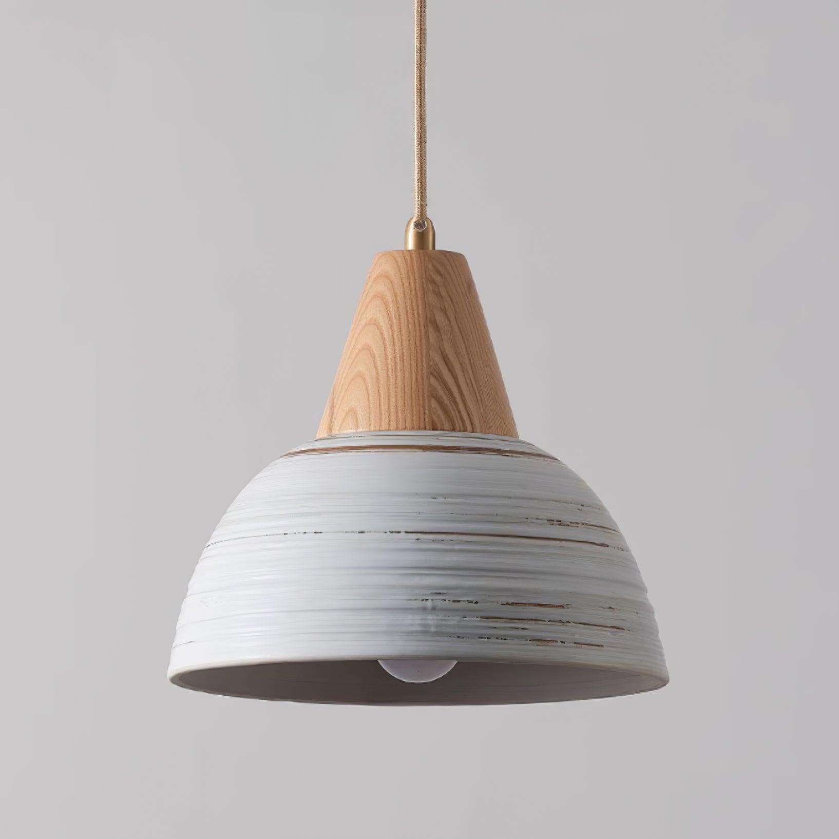 Pendant Lamp Textured Ceramic Shade Tapered Nordic Minimalist - Letslighting