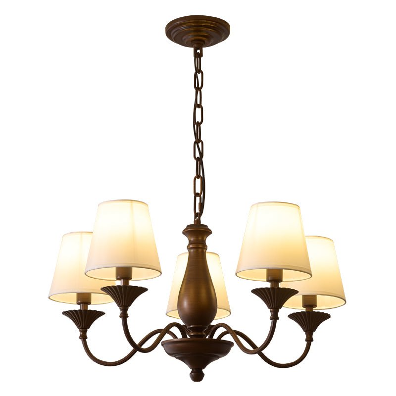 Aurora Chandelier Fabric Shade Vintage - Letslighting
