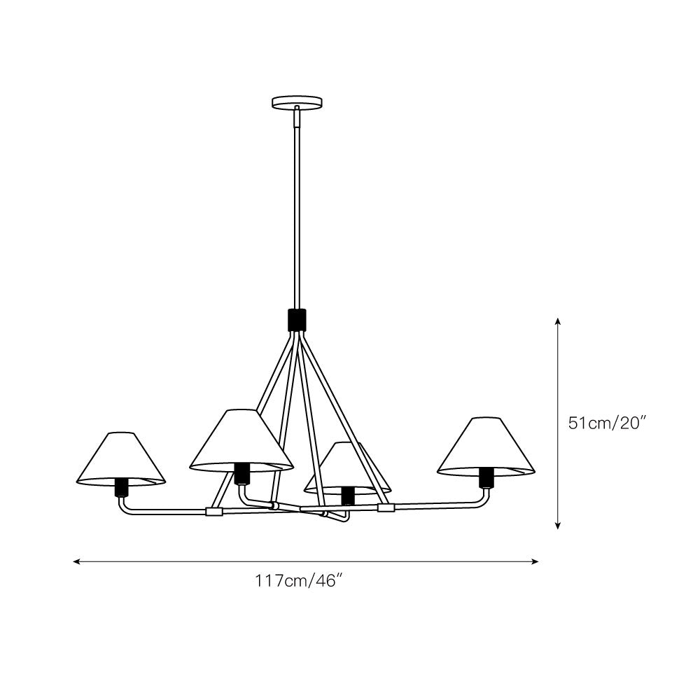 Ornuvyh Vintage Industrial Fabric Chandelier - Letslighting