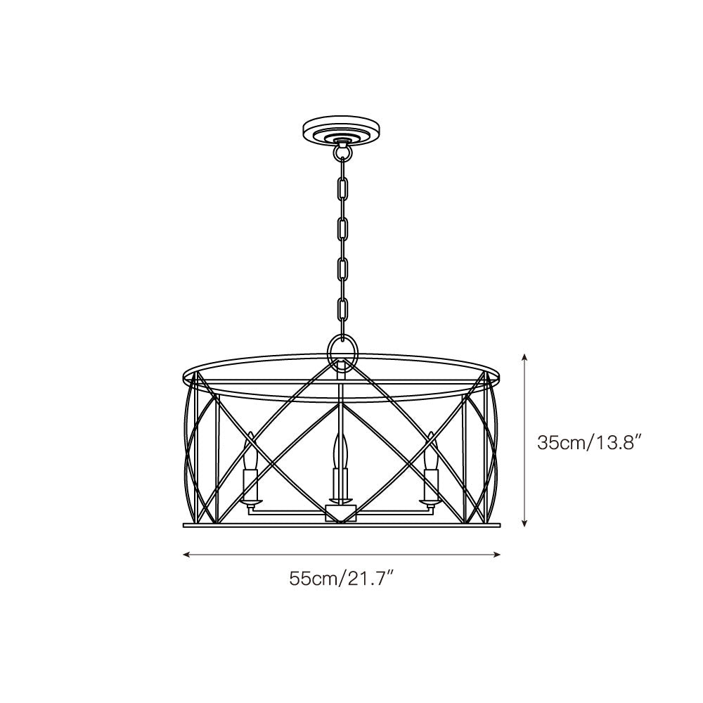 Waegnuvyu Modern Minimalist Vintage Industrial Lantern Chandelier - Letslighting