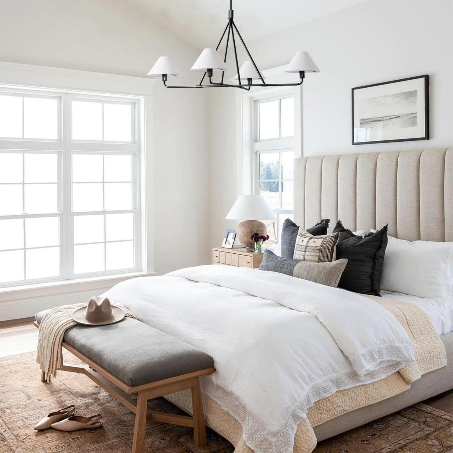 Ornuvyh Vintage Industrial Fabric Chandelier - Letslighting