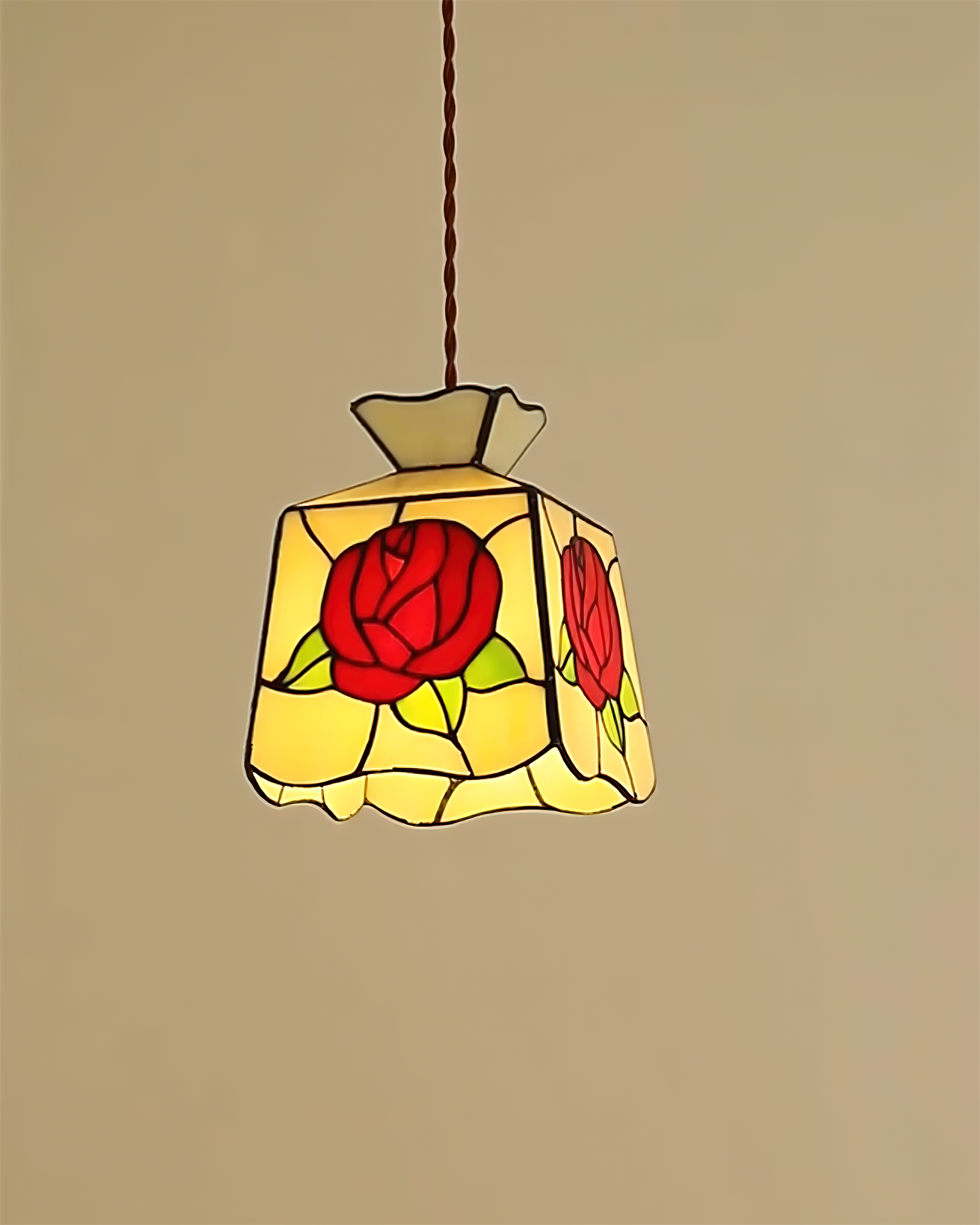 Roselit Pendant Lamp Stained Glass Floral Organic - Letslighting