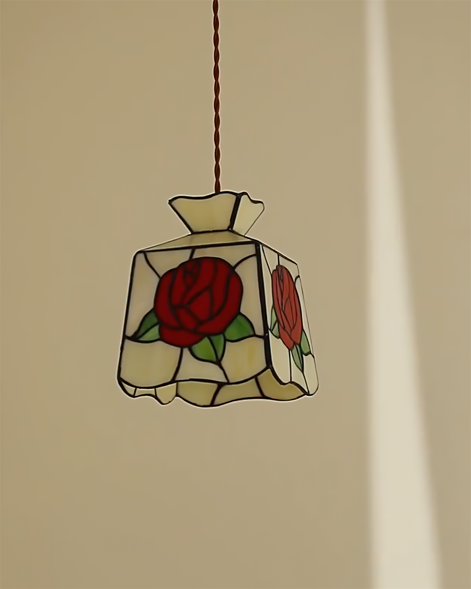 Roselit Pendant Lamp Stained Glass Floral Organic - Letslighting