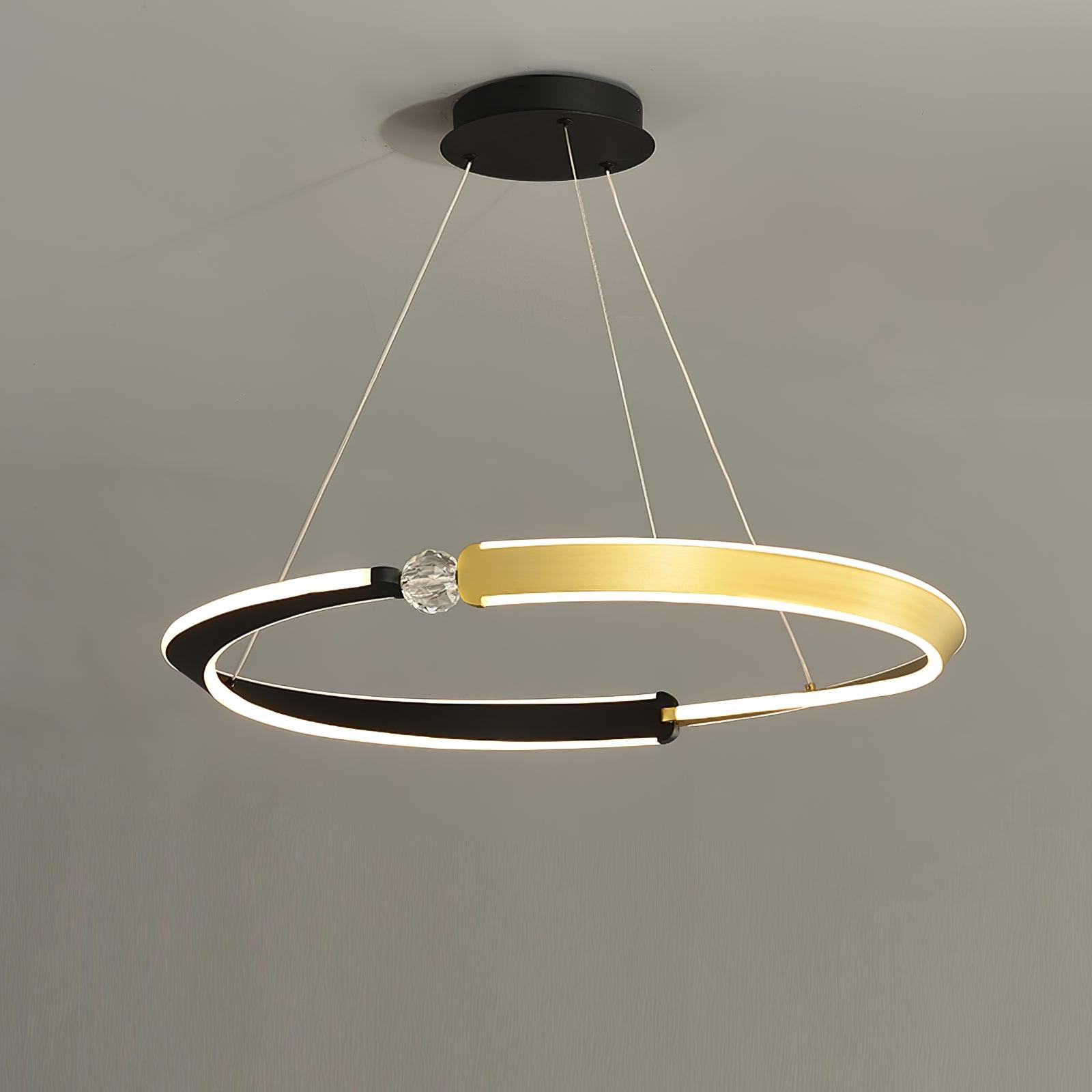 Lustra Chandelier Crystal Black Gold Dining LED - Letslighting