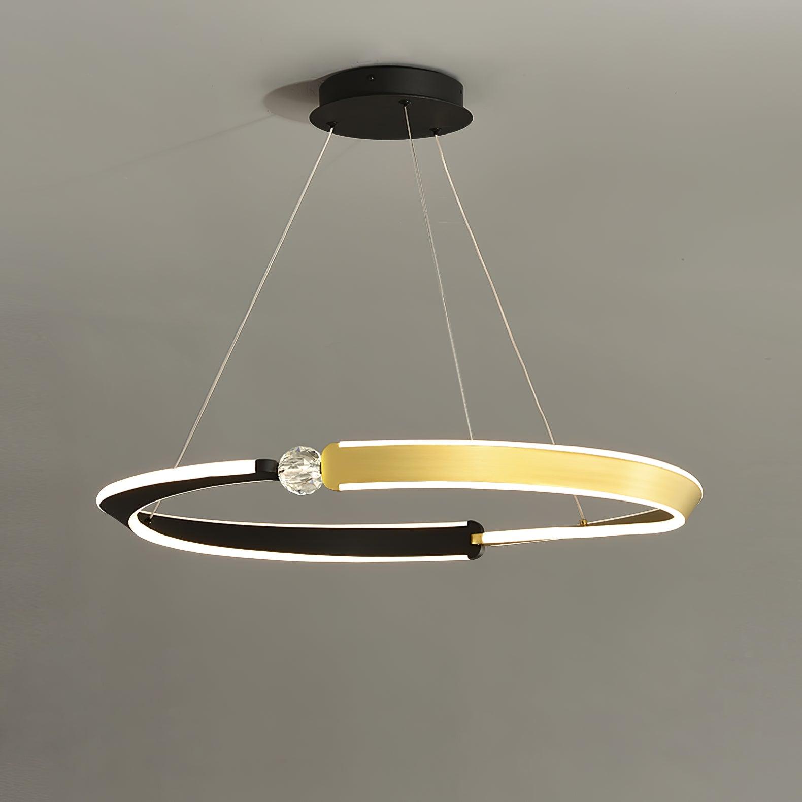 Lustra Chandelier Crystal Black Gold Dining LED - Letslighting