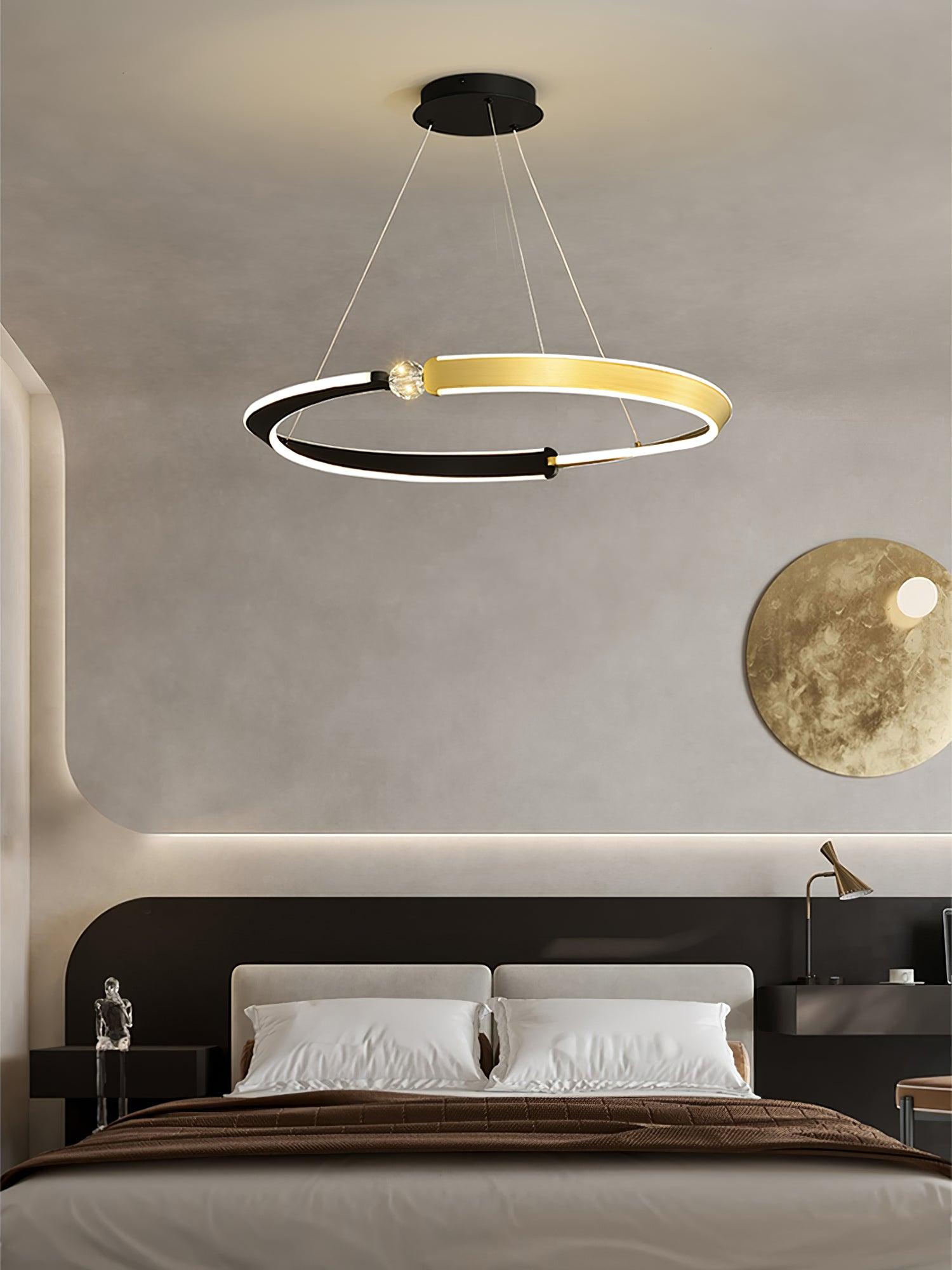 Lustra Chandelier Crystal Black Gold Dining LED - Letslighting