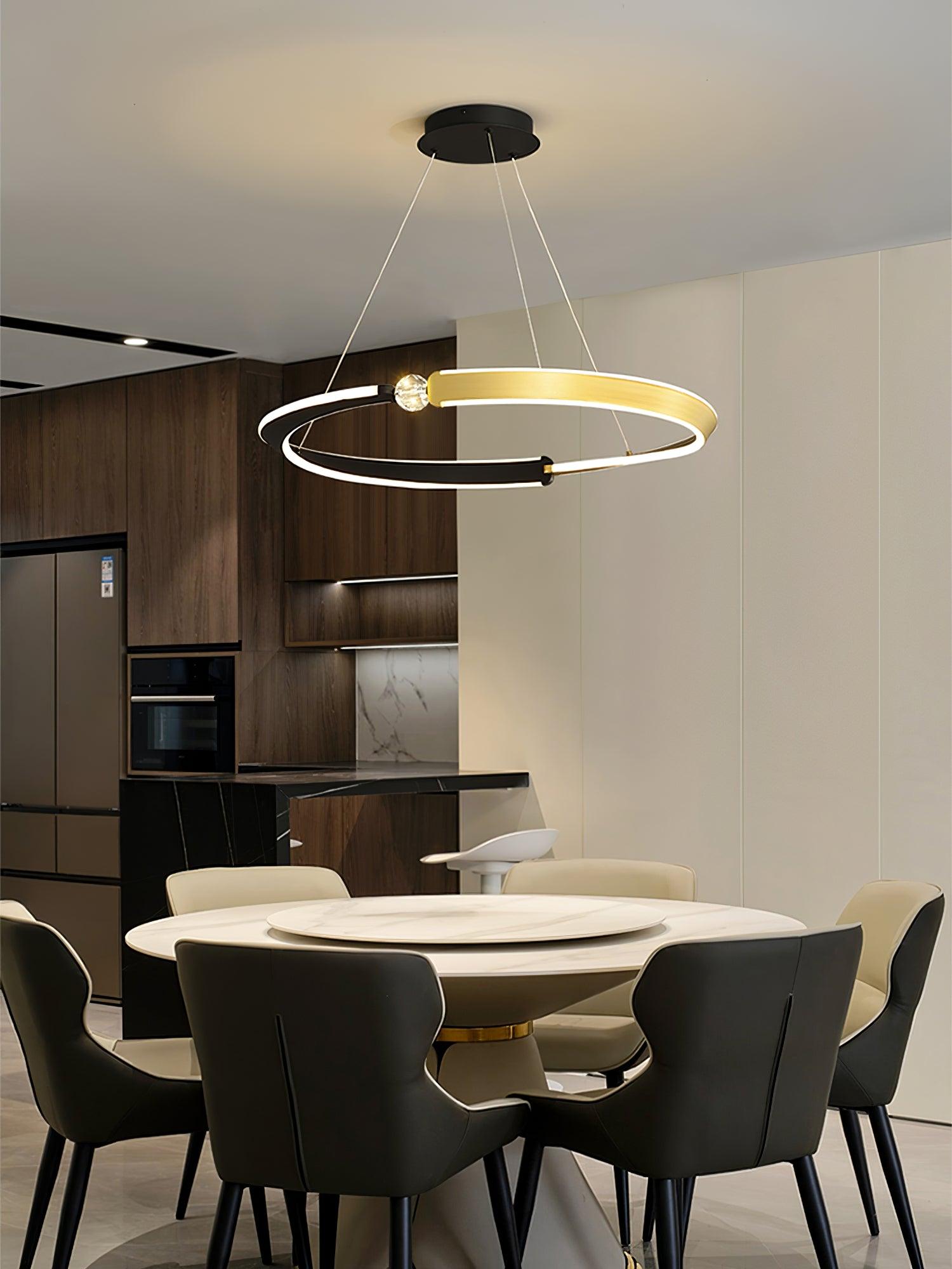 Lustra Chandelier Crystal Black Gold Dining LED - Letslighting