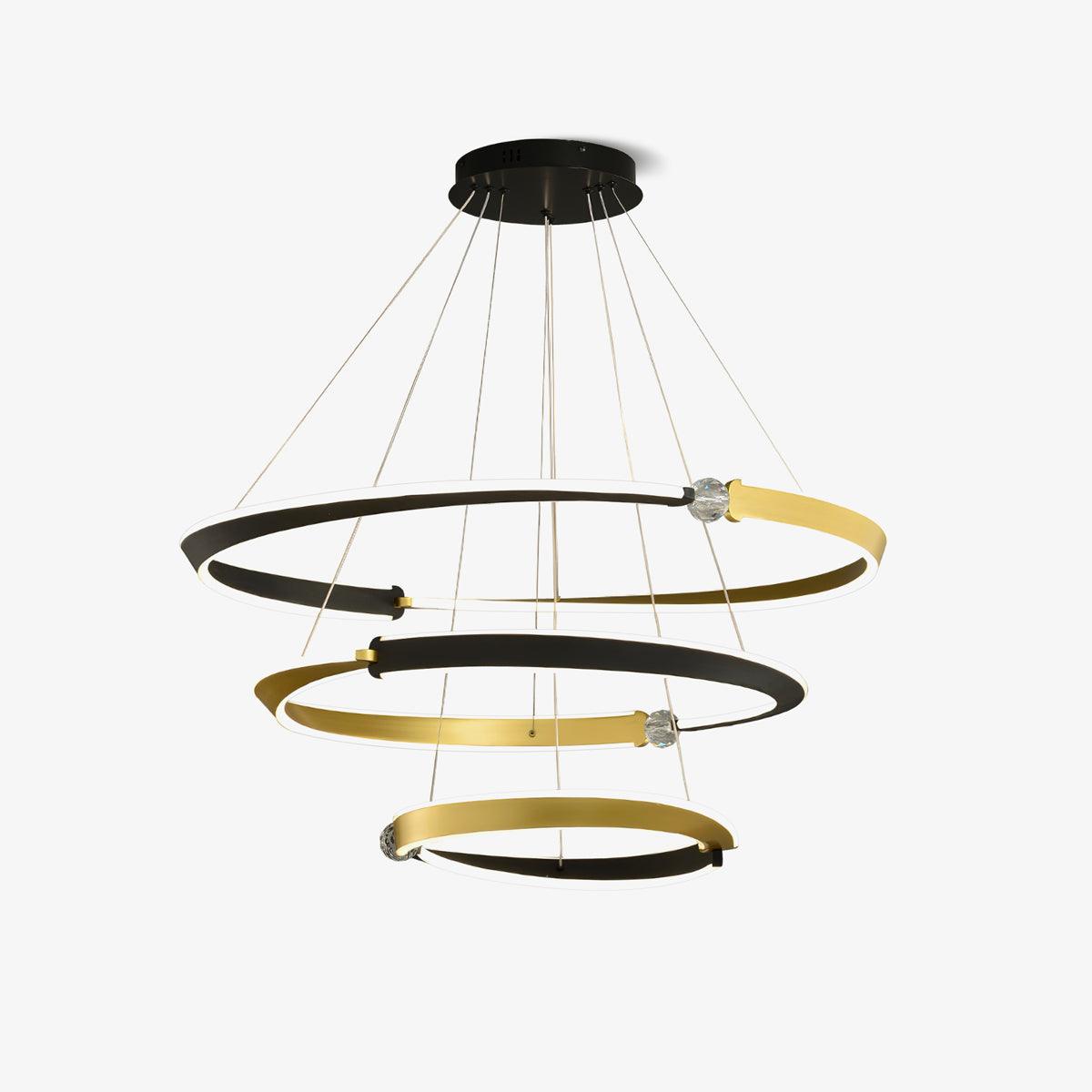 Lustra Chandelier Crystal Black Gold Dining LED - Letslighting