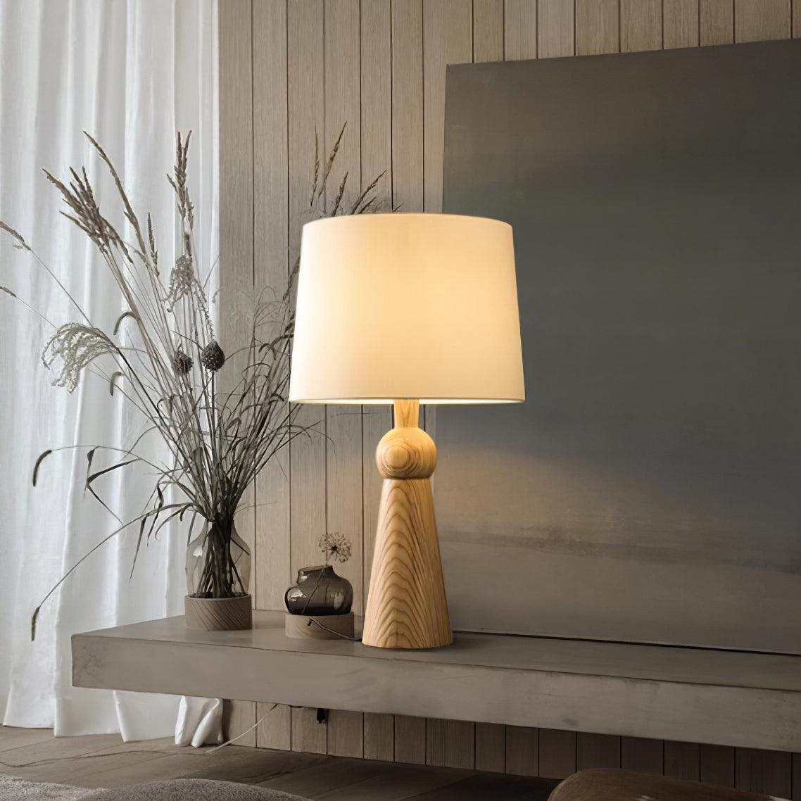 Lioria Wood Fabric Table Lamp - Letslighting