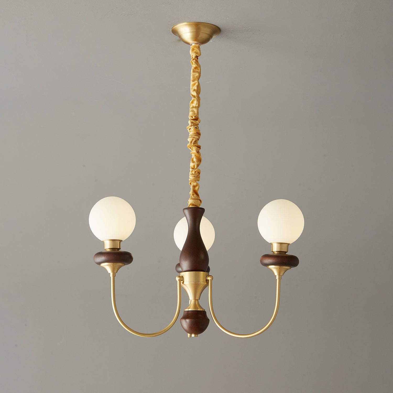 Cotheor Vintage Traditional Arc Wood Glass Chandelier - Letslighting