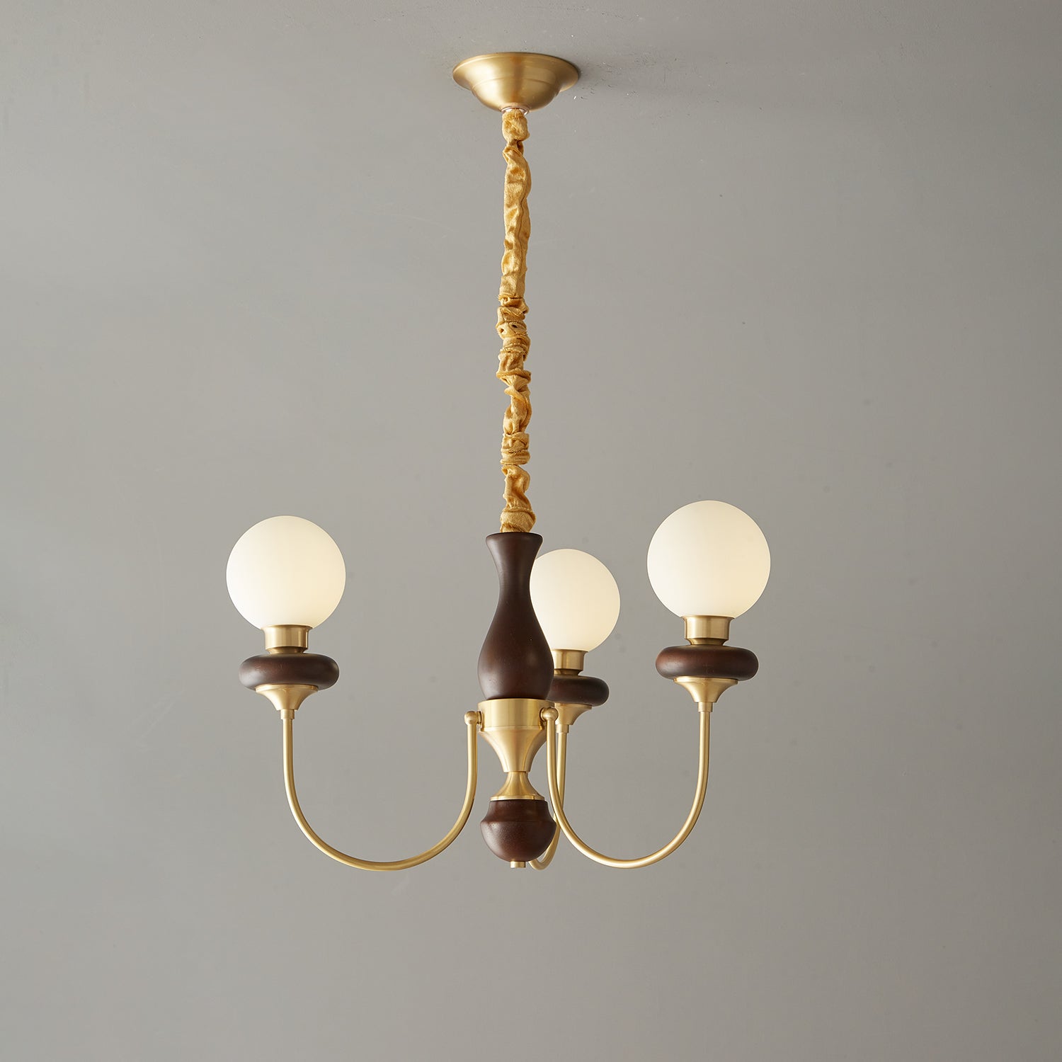 Cotheor Vintage Traditional Arc Wood Glass Chandelier - Letslighting