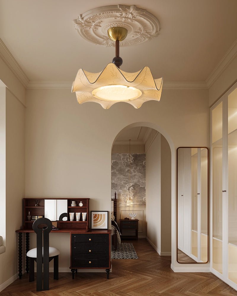 Avlorus Traditional Premium Elegance Wood Fabric Ceiling Light - Letslighting