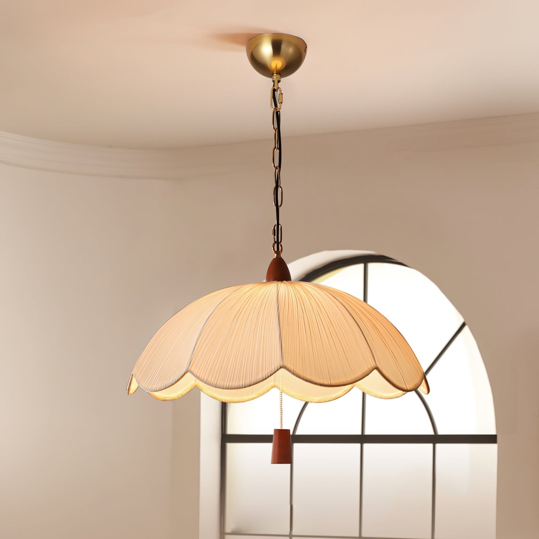 Vephael Art Nouveau Fabric Pendant Light - Letslighting