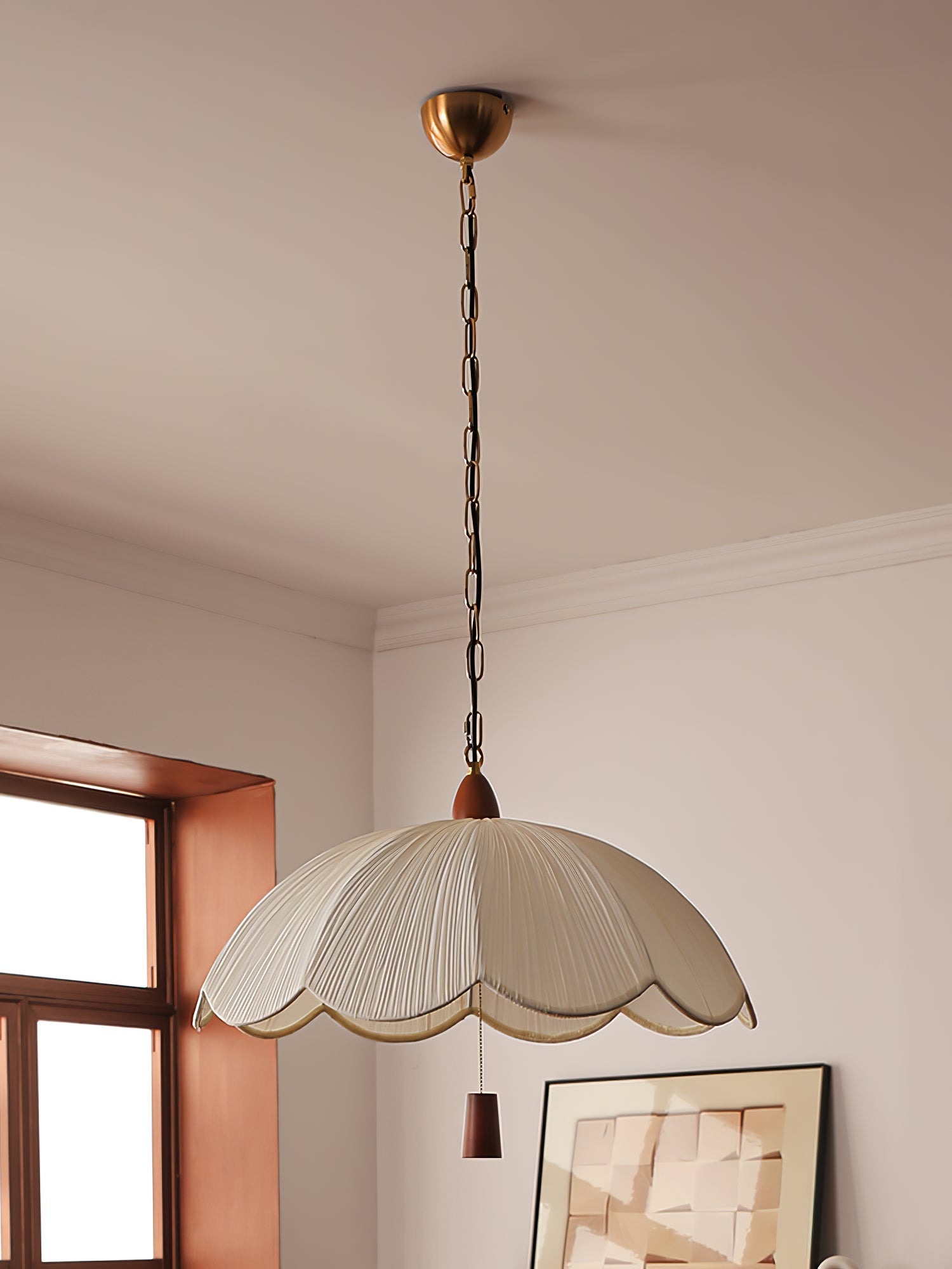 Vephael Art Nouveau Fabric Pendant Light - Letslighting