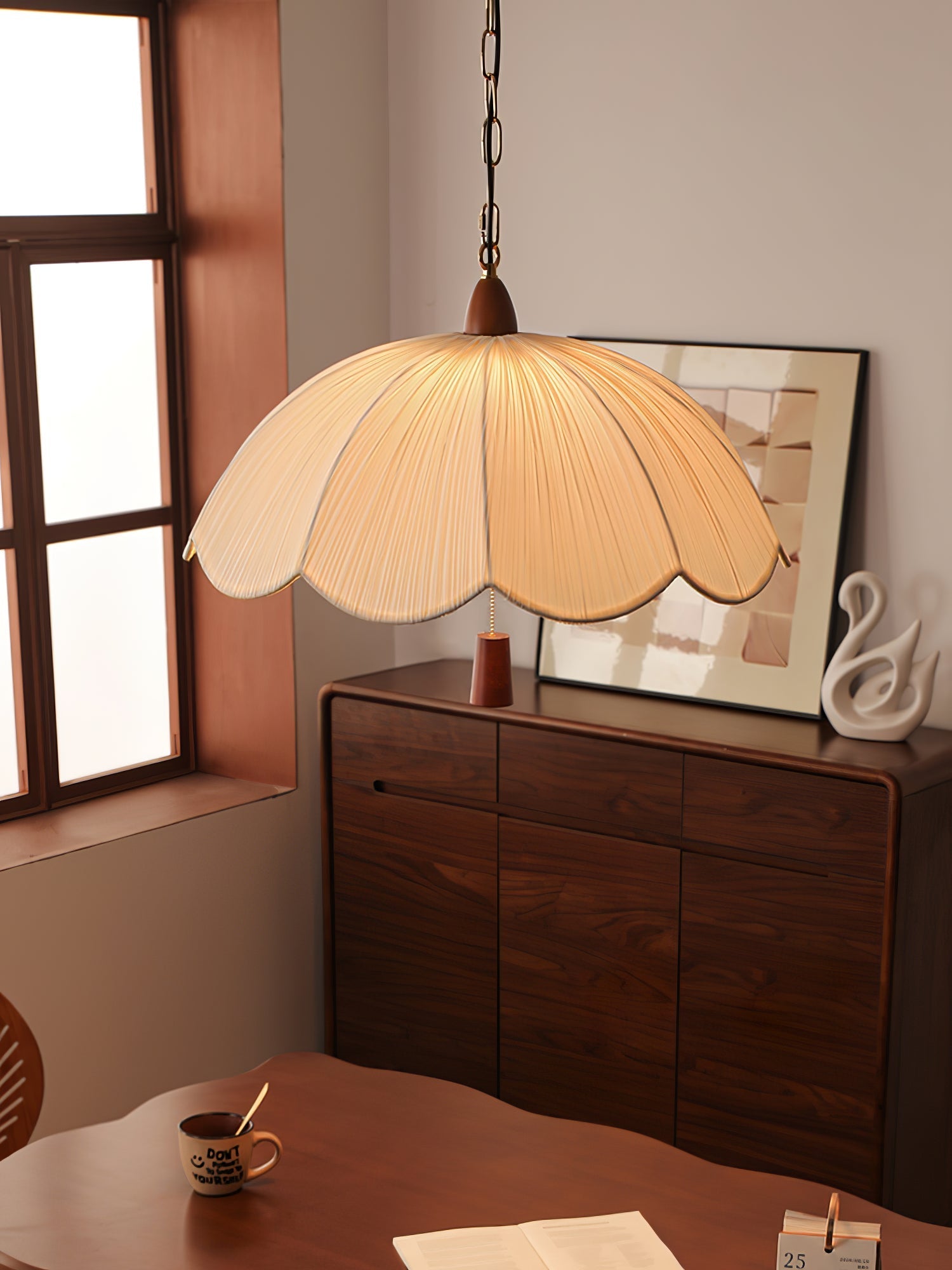 Vephael Art Nouveau Fabric Pendant Light - Letslighting