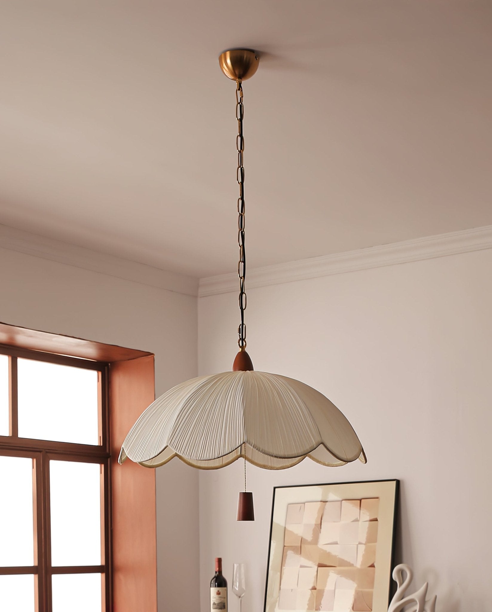 Vephael Art Nouveau Fabric Pendant Light - Letslighting