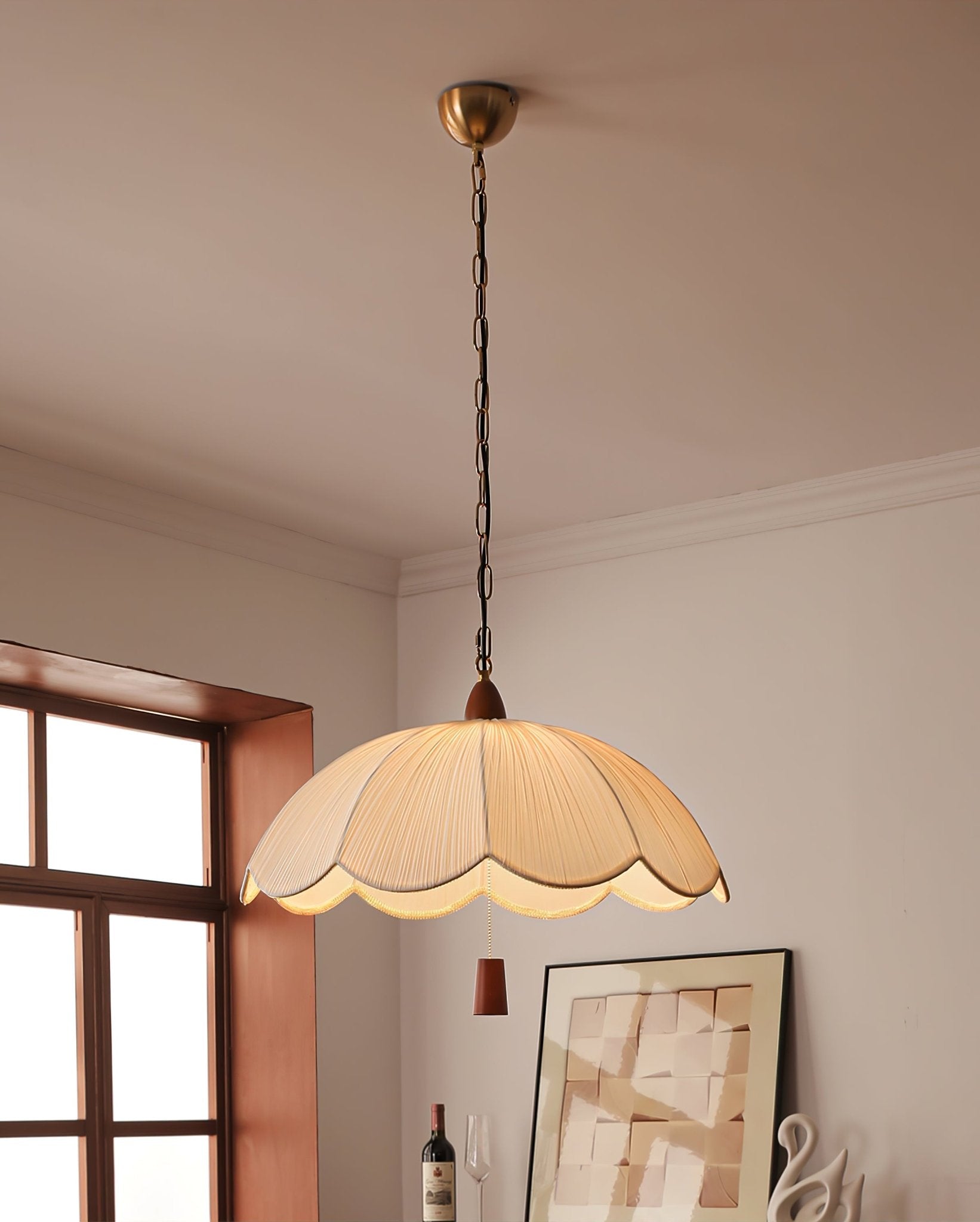 Vephael Art Nouveau Fabric Pendant Light - Letslighting