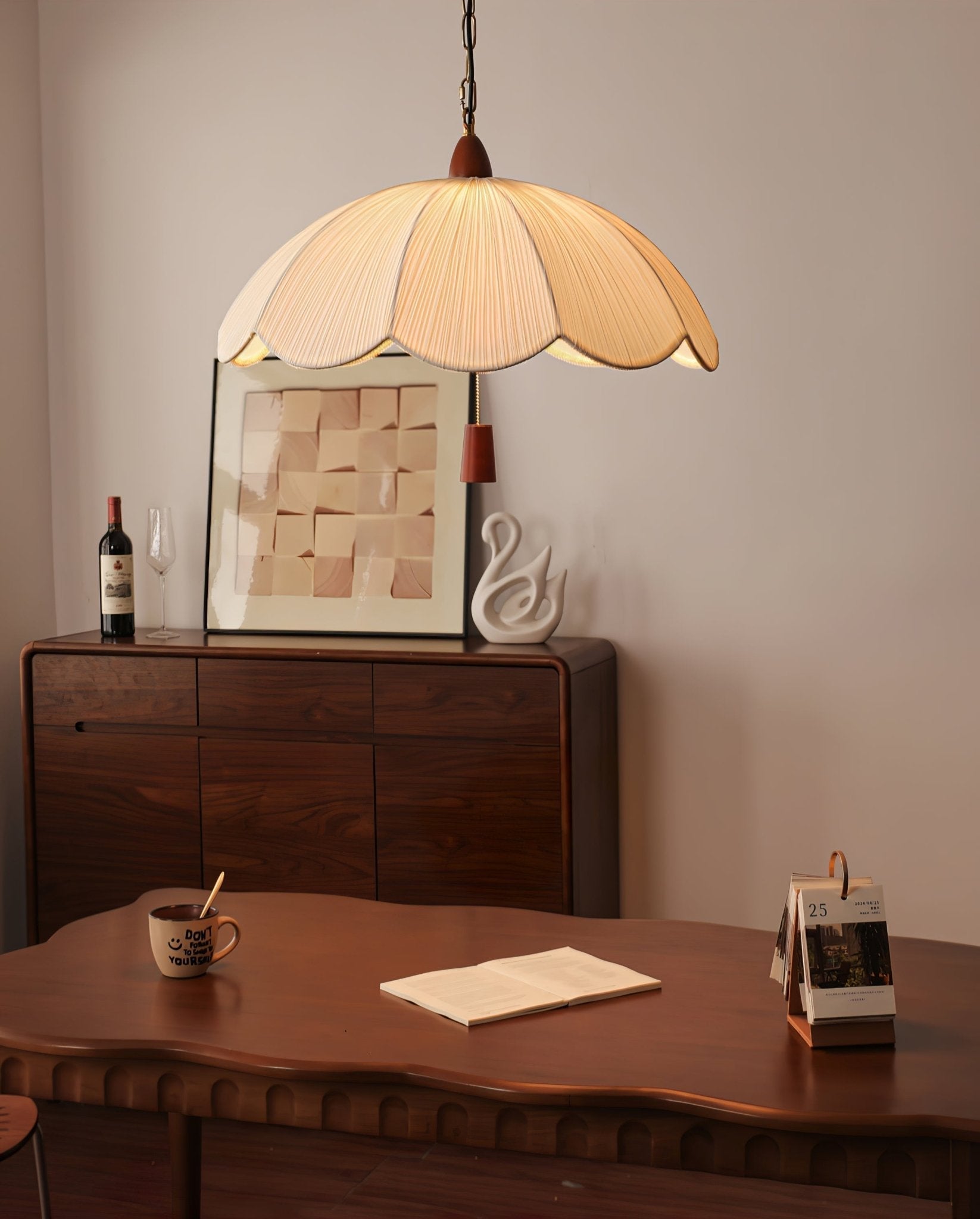 Vephael Art Nouveau Fabric Pendant Light - Letslighting