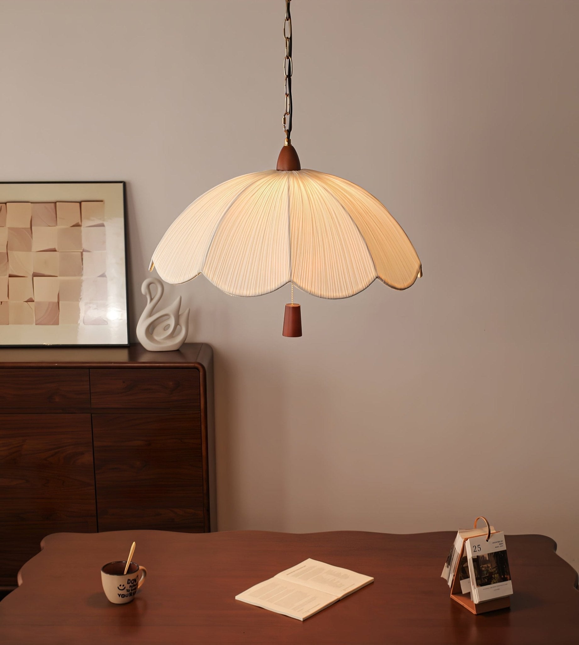 Vephael Art Nouveau Fabric Pendant Light - Letslighting
