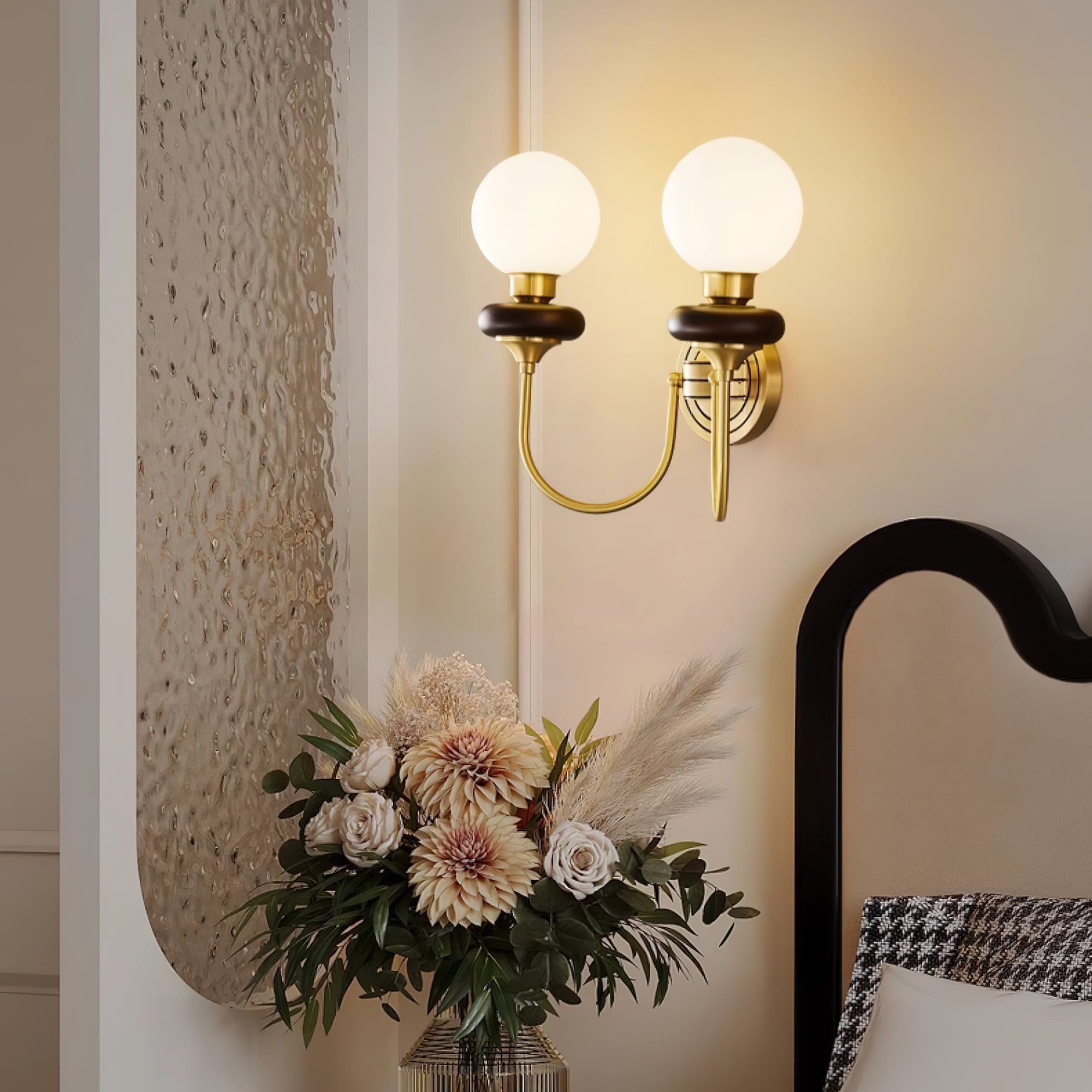 Perry Wall Lamp Premium Nordic Art Walnut Glass - Letslighting