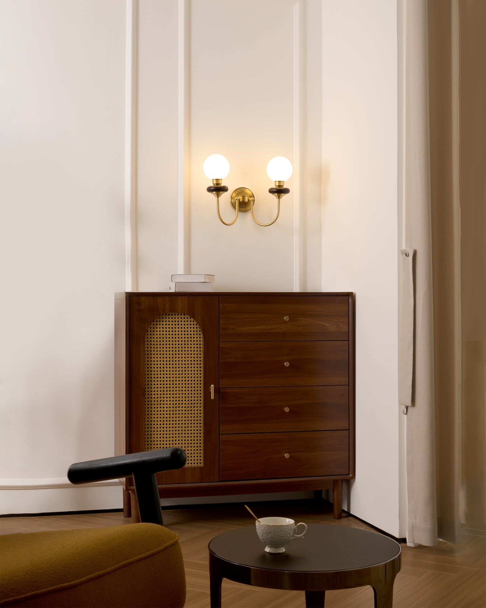 Perry Wall Lamp Premium Nordic Art Walnut Glass - Letslighting