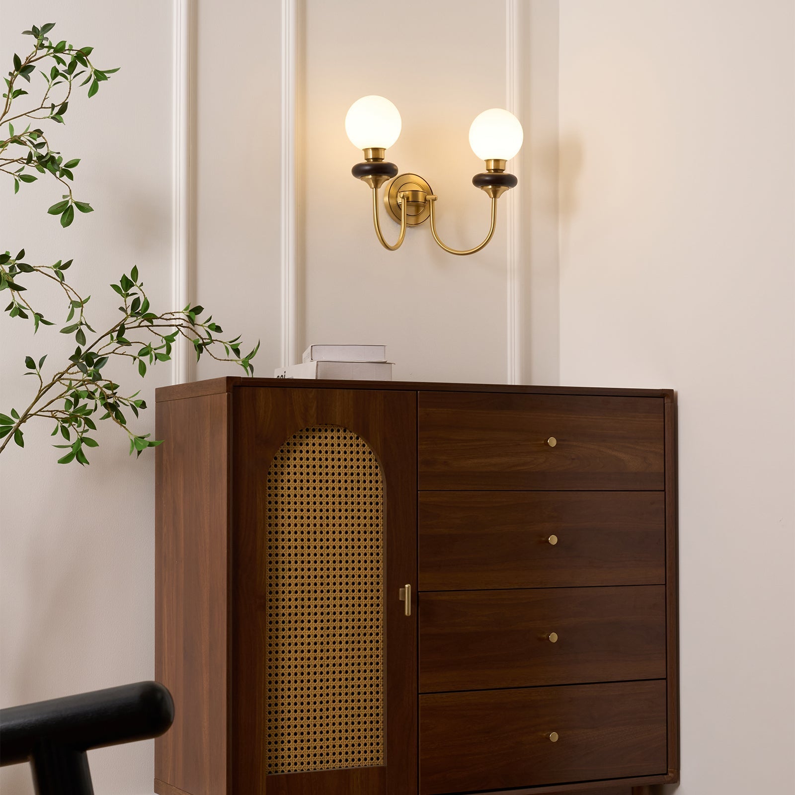 Perry Wall Lamp Premium Nordic Art Walnut Glass - Letslighting