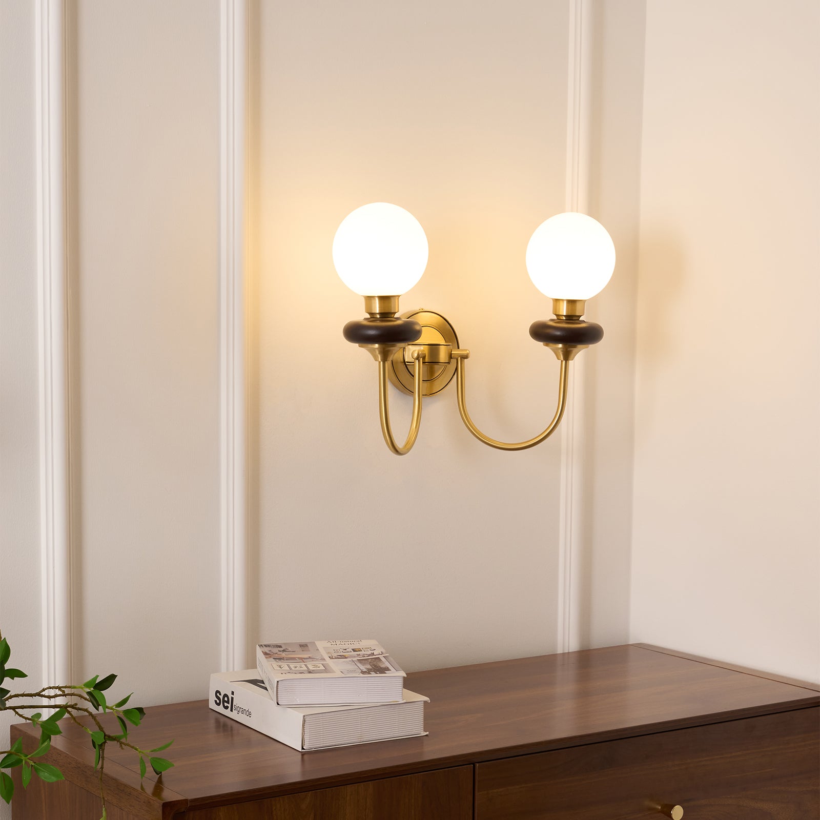 Perry Wall Lamp Premium Nordic Art Walnut Glass - Letslighting