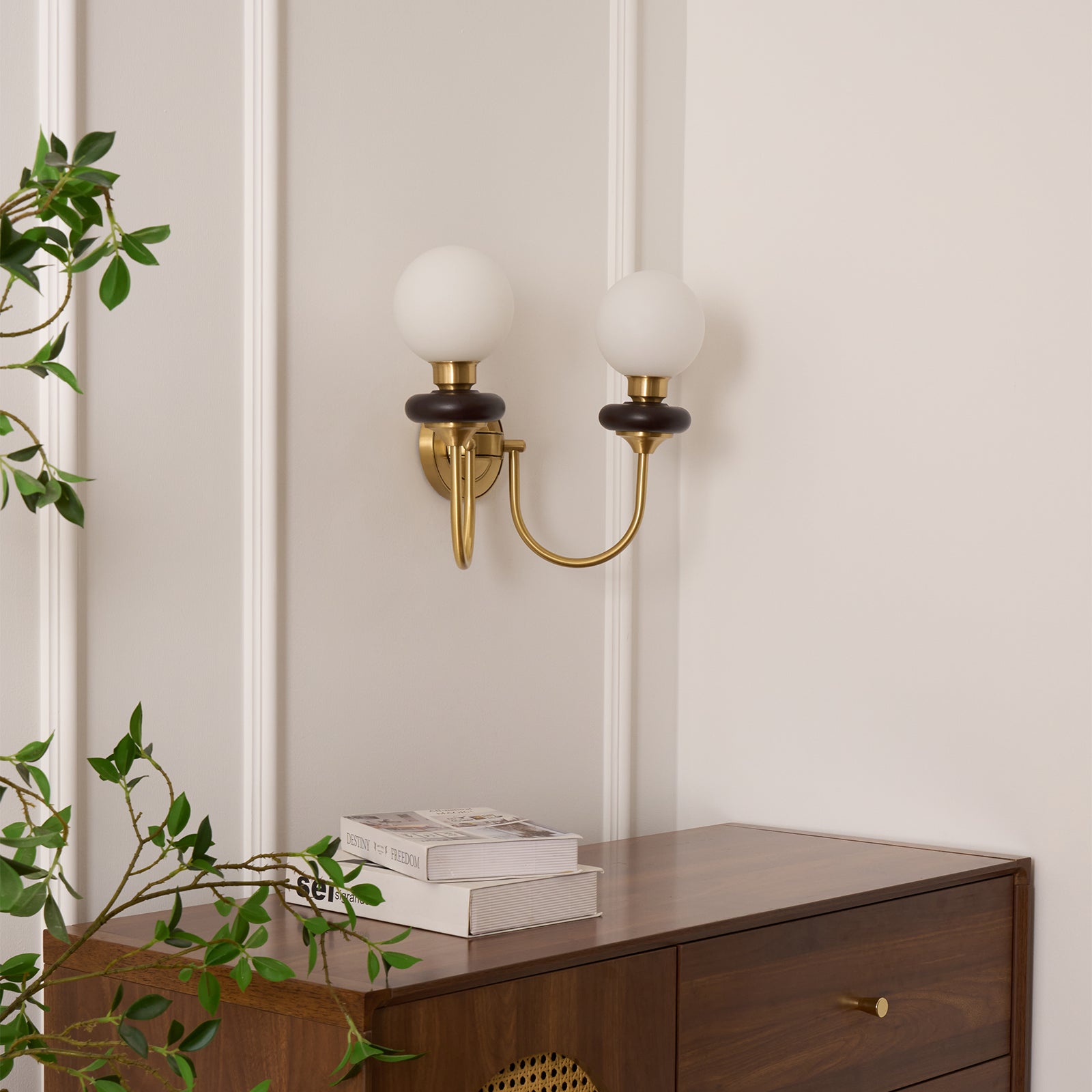 Perry Wall Lamp Premium Nordic Art Walnut Glass - Letslighting