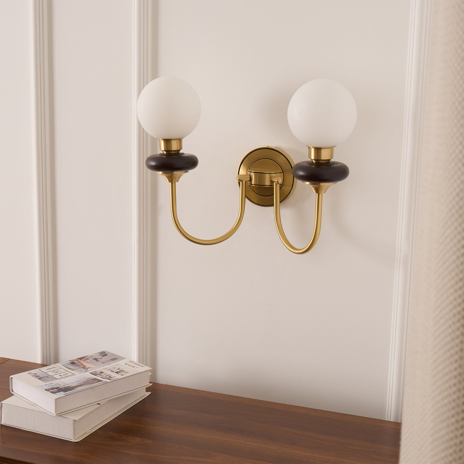 Perry Wall Lamp Premium Nordic Art Walnut Glass - Letslighting