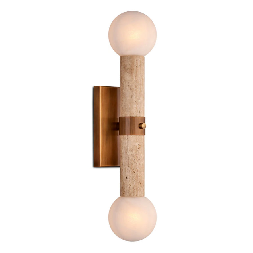 Dvaluvyh Modern Minimalist Travertine Glass Wall Lamp - Letslighting